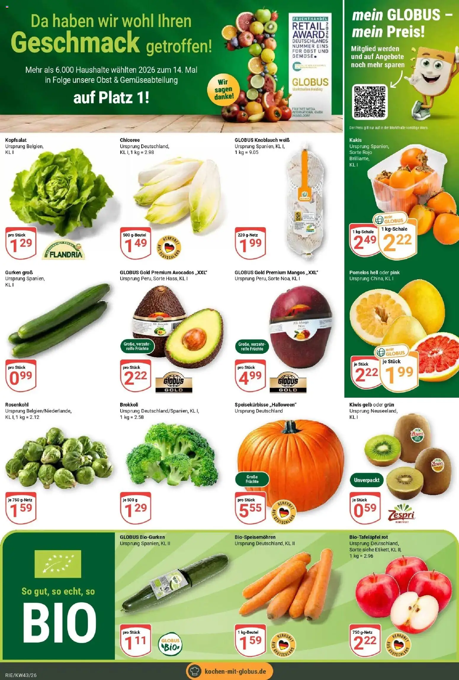 Globus Prospekt Bochum-Riemke (ab 19.10.2026) » Angebote online | Seite: 5 | Produkte: Gemüse, Brokkoli, Knoblauch, Gurken