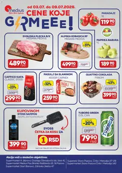 Medius katalog Cene koje grmeee - pregled Medius kataloga - važi od 03.07.2026 | Strana: 1 | Proizvode: Pasulj, Tuborg, Četka, Šampon
