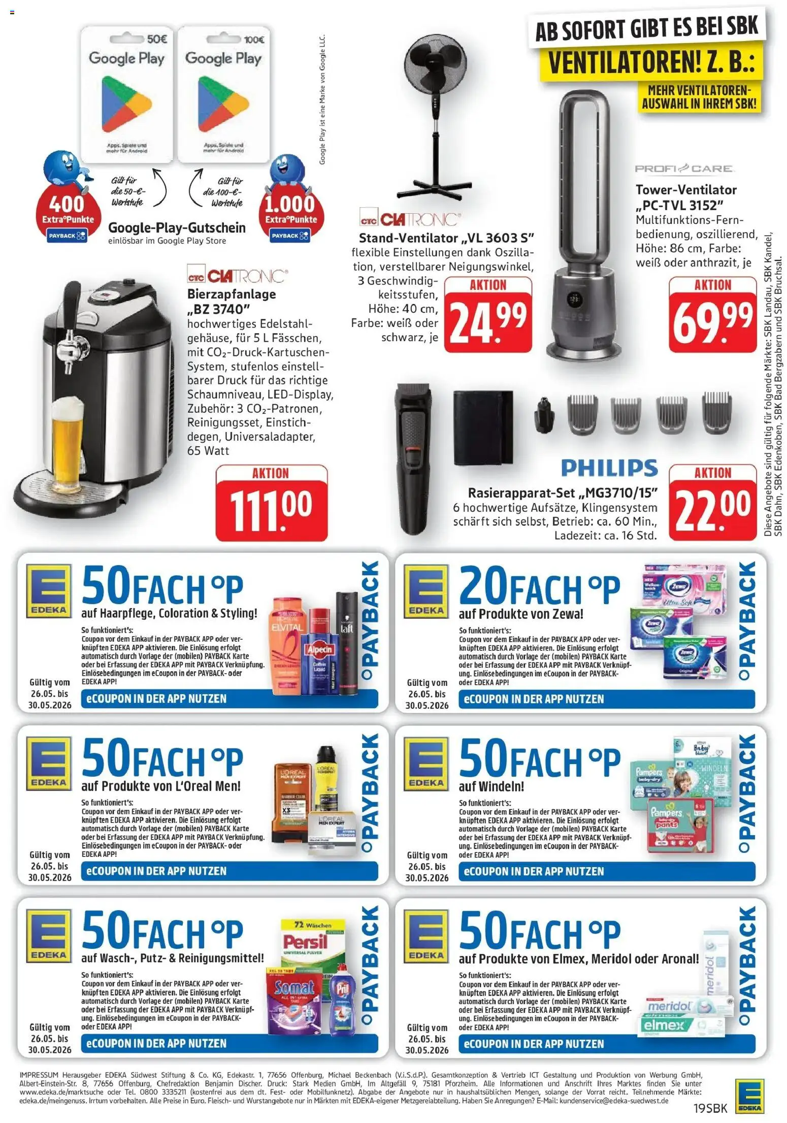 Edeka prospekt Pirmasens – gültig ab 26.05.2026 | Seite: 19 | Produkte: Philips, Zewa, Pril, Fleisch