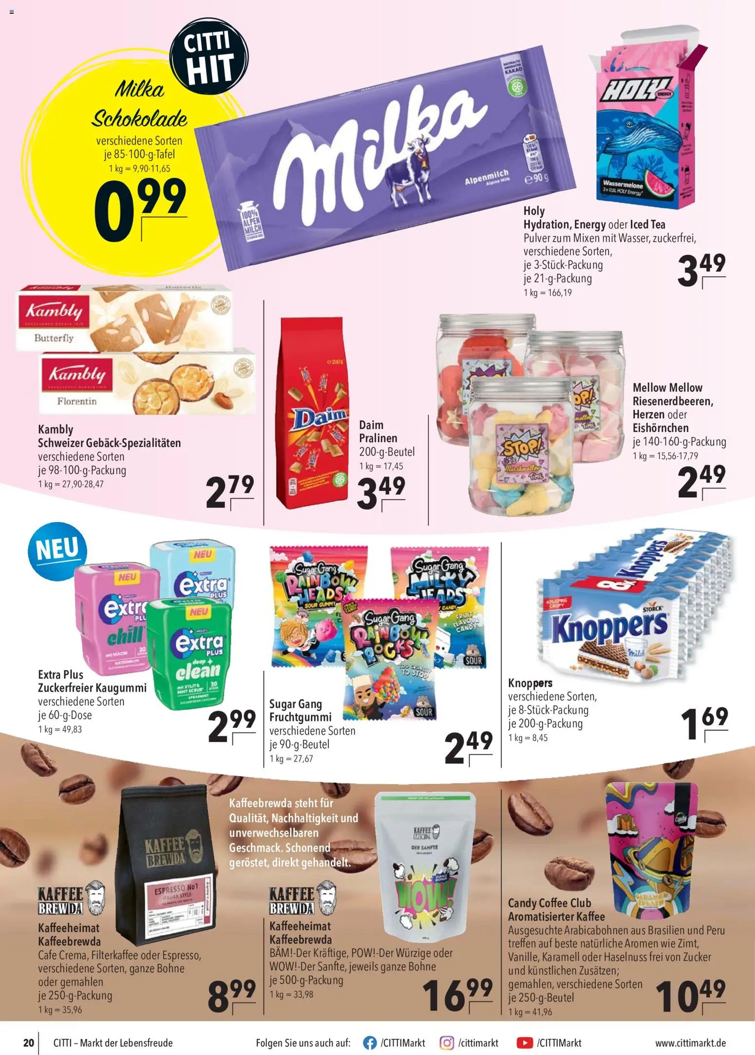 CITTI Markt Prospekt – gültig ab 29.07.2026 | Seite: 22 | Produkte: Energy, Schokolade, Milka, Knoppers