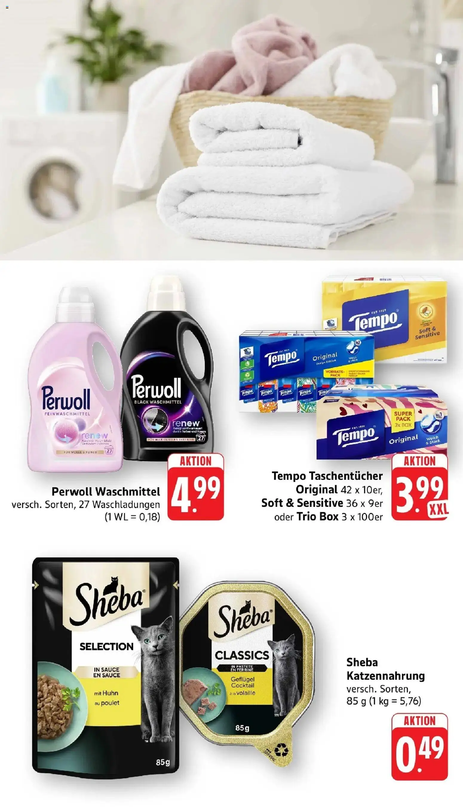 nah & gut Prospekt Neuhofen  – gültig ab 04.05.2026 | Seite: 9 | Produkte: Sheba, Perwoll, Waschmittel, Tempo