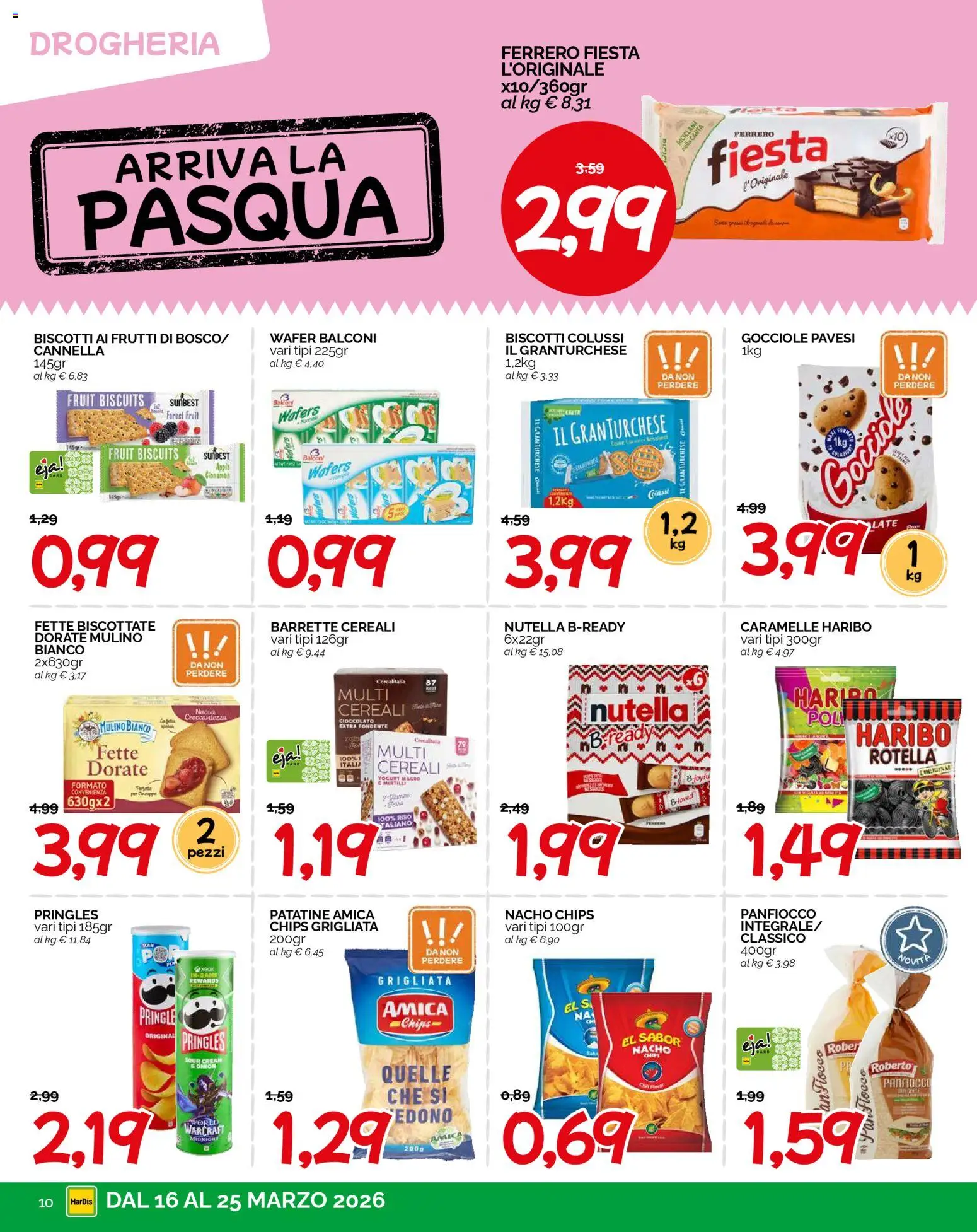 Volantino HarDis del 16.03.2026 | Pagina: 10 | Prodotti: Yogurt, Patatine, Nutella, Mirtilli
