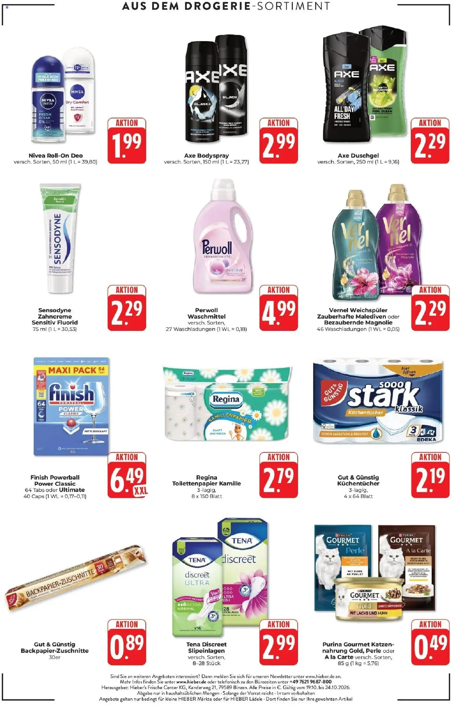 Edeka Prospekt Schliengen (ab 19.10.2026) » Angebote Online | Seite: 16 | Produkte: Perwoll, Weichspüler, Waschmittel, Vernel