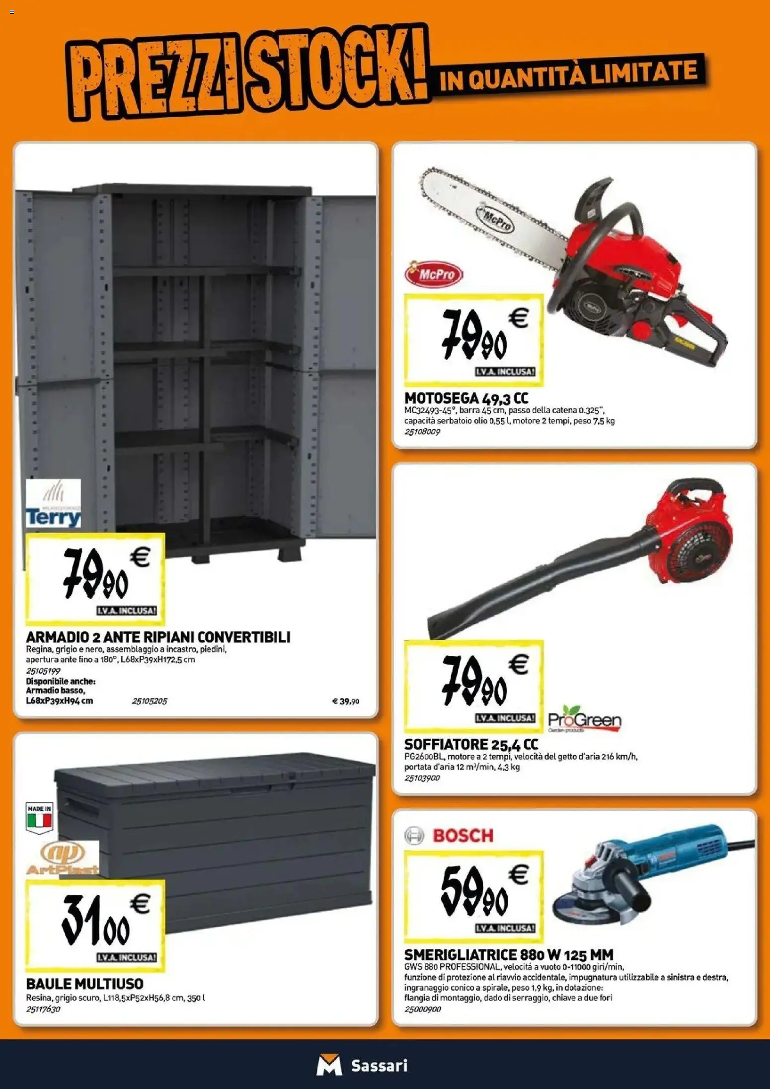 Volantino TECNOMAT del 29/10/2026 | Pagina: 18 | Prodotti: Motosega, Baule, Smerigliatrice, Armadio