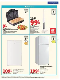 Auchan - Prévisualisation de Auchan - Promos rentrée étudiants valide à partir de 18/08/2026 | Page: 27 | Produits: Réfrigérateur, Brosse rotative, Brosse, Réservoir d'eau