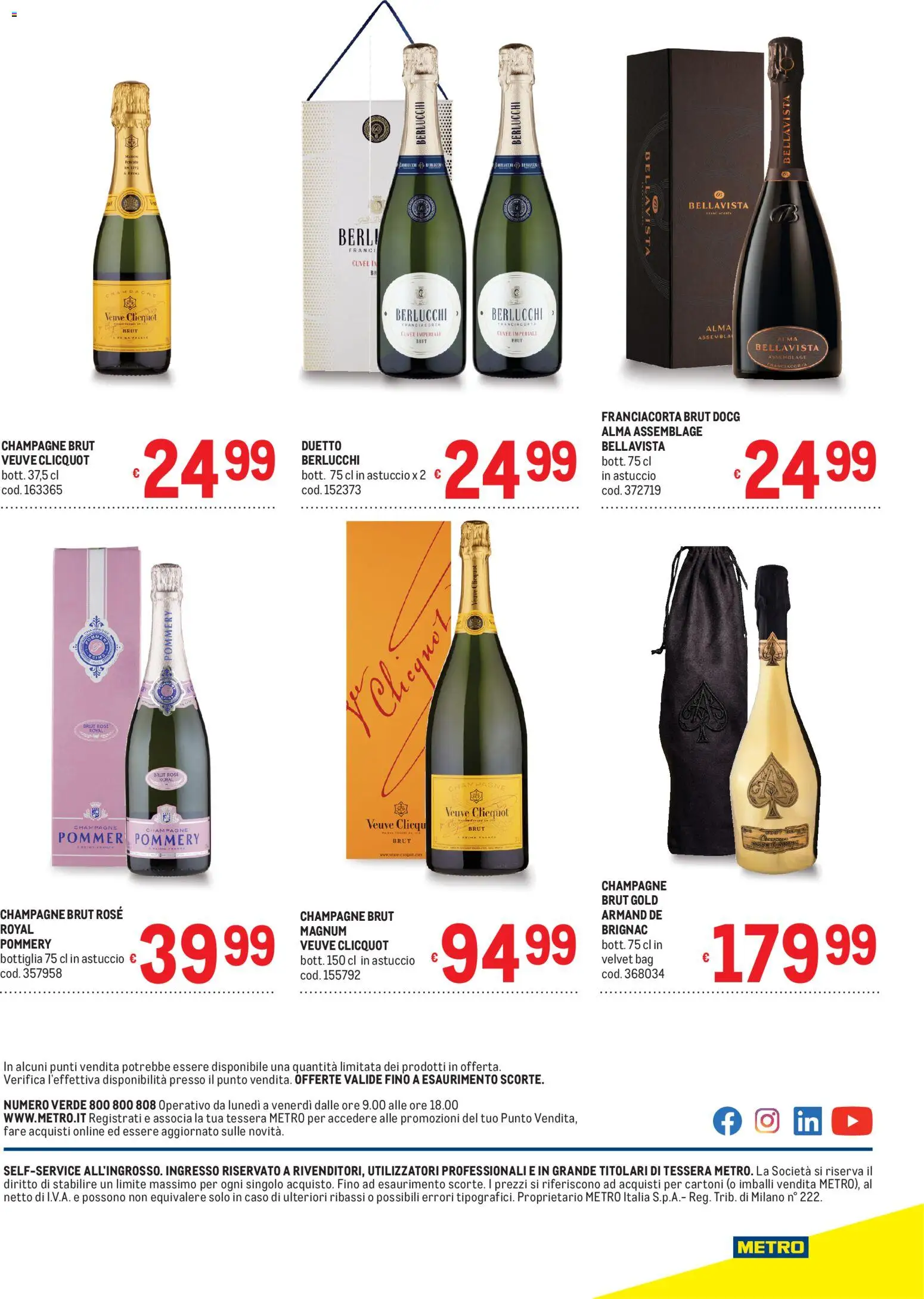 Volantino Metro del 01.05.2026 | Pagina: 4 | Prodotti: Champagne, Astuccio, Bottiglia