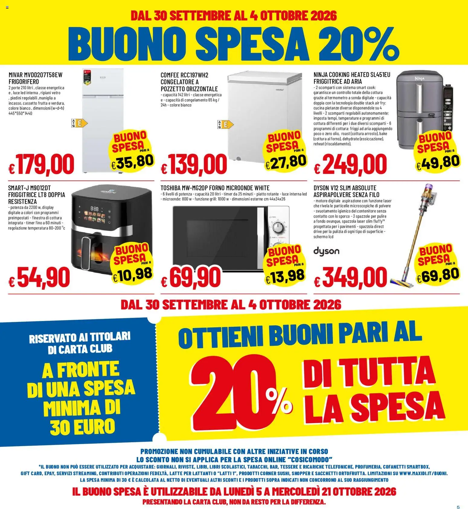 Volantino Galassia del 30/09/2026 | Pagina: 5 | Prodotti: Friggitrice ad aria, Libri, Frutta, Frigorifero