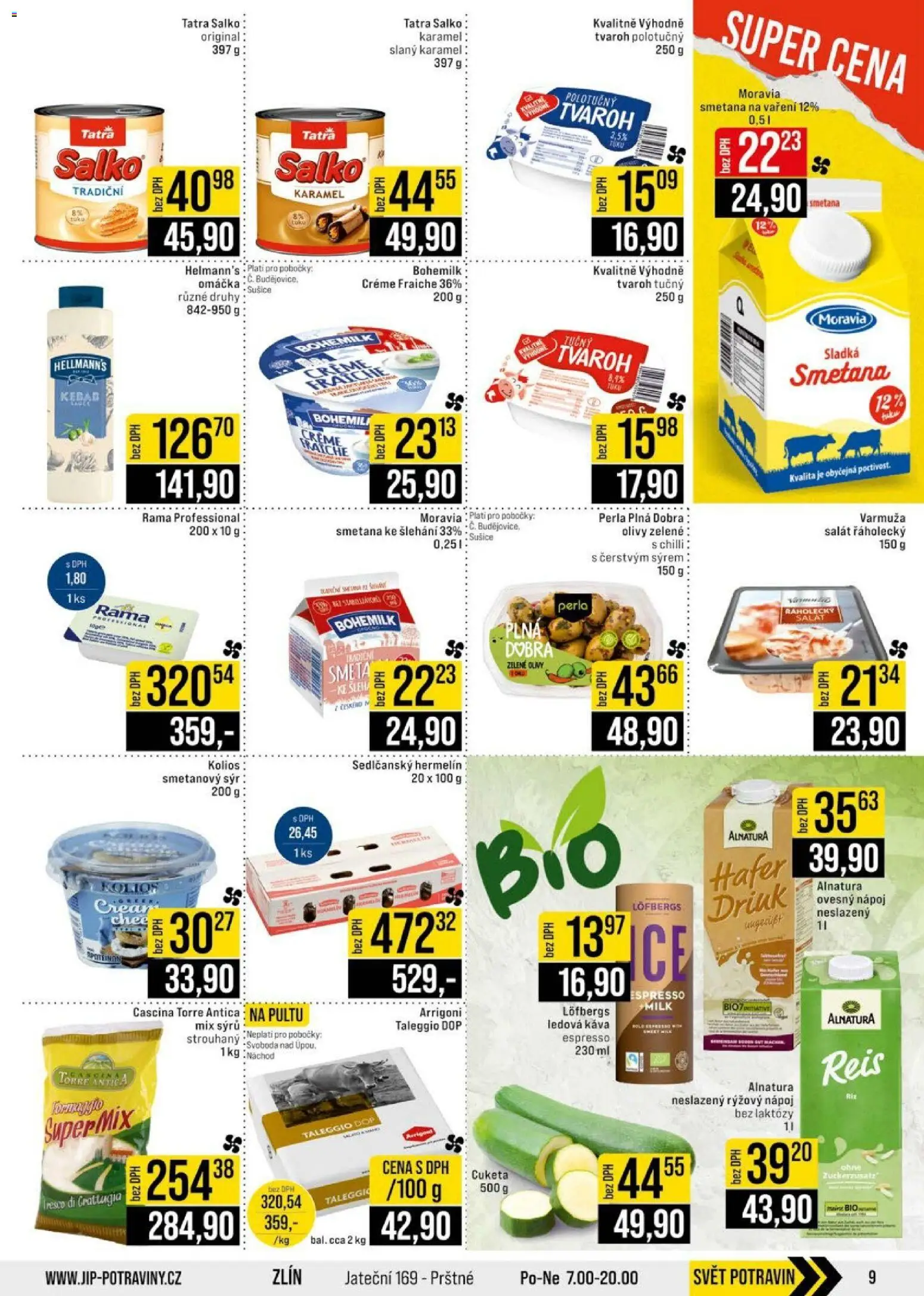 Jip leták - Cash & Carry od 17.06.2026 | Strana: 9 | Produkty: Sýr, Smetana, Tvaroh tučný, Olivy