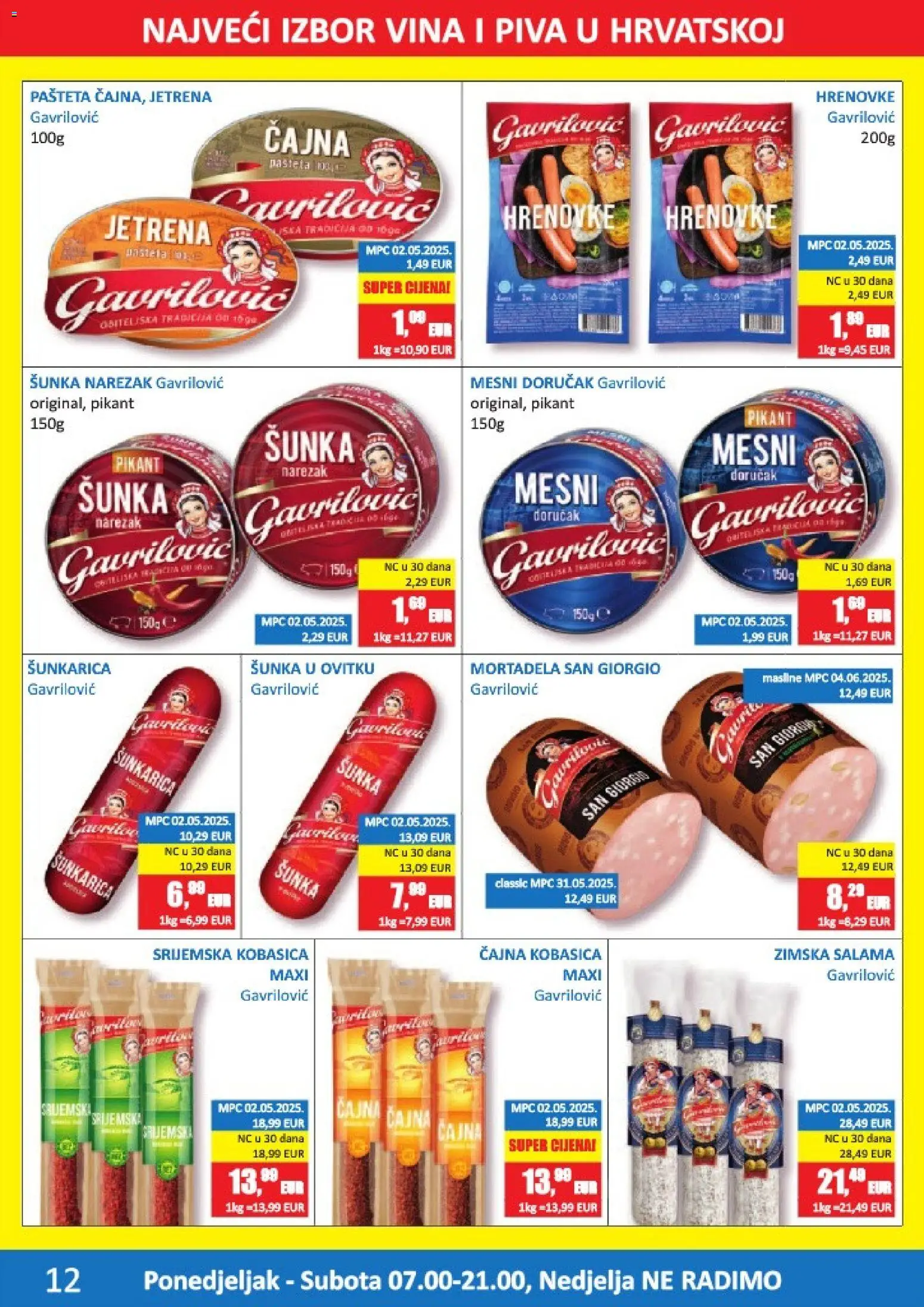 Vrutak katalog | vrijedi od 10.08.2026 | Stranica: 12 | Proizvodi: Masline, Mortadela, Pašteta, Kobasica
