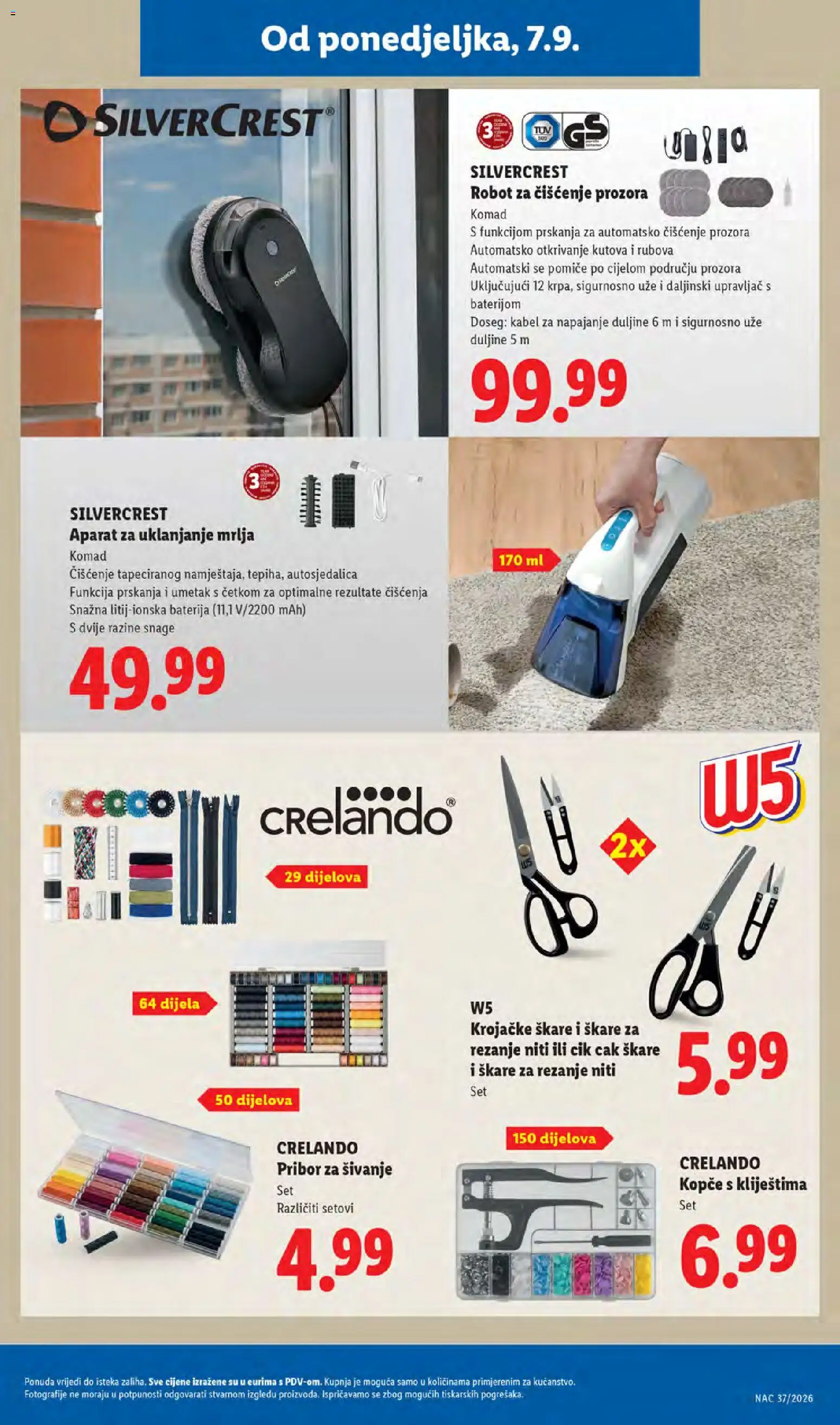 Lidl katalog | vrijedi od 07.09.2026 | Stranica: 37 | Proizvodi: Robot, Baterija, Škare, Kabel