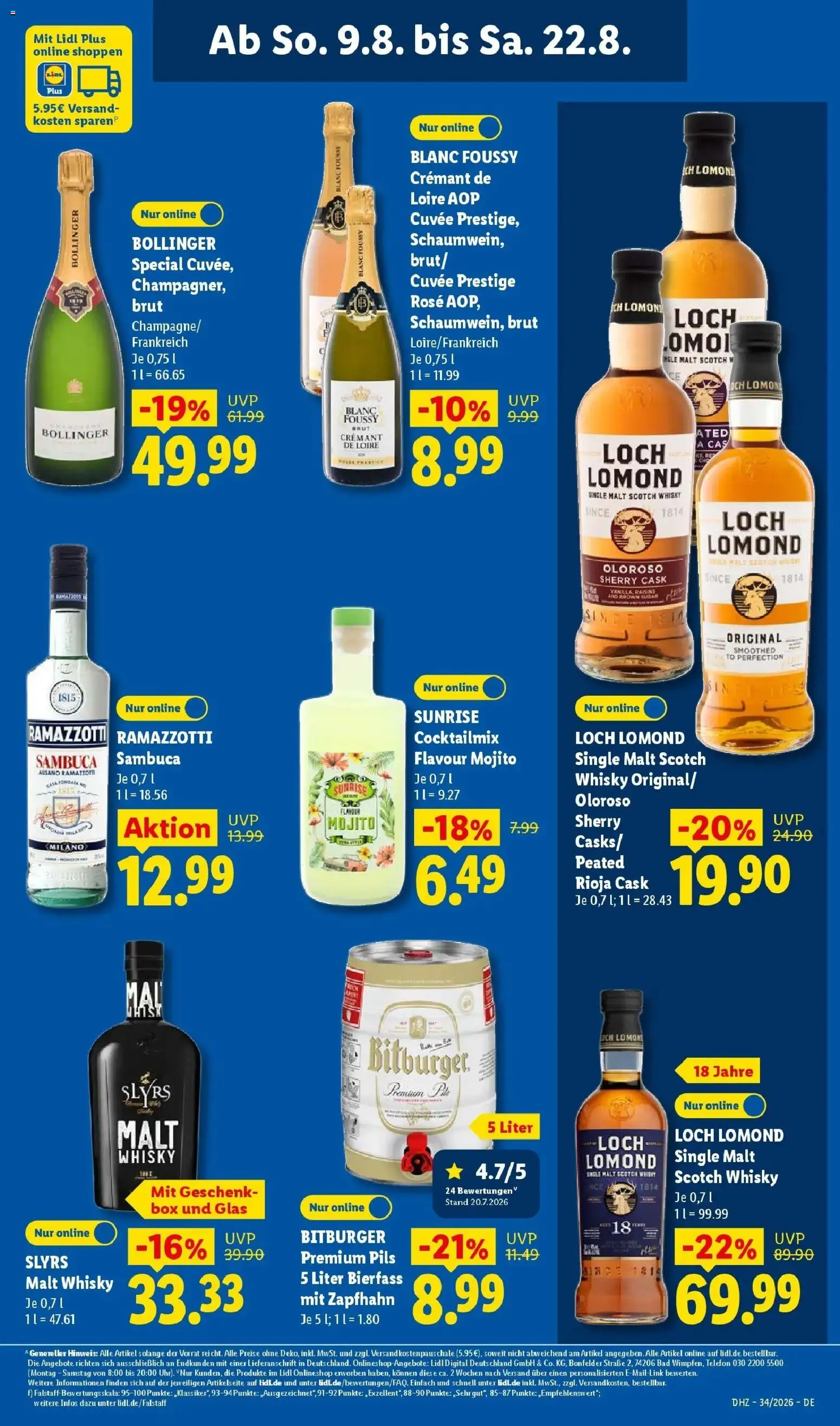 Lidl Prospekt Einbeck (ab 17.08.2026) zum Blättern » Angebote | Seite: 27 | Produkte: Whisky, Bitburger, Box, Ramazzotti