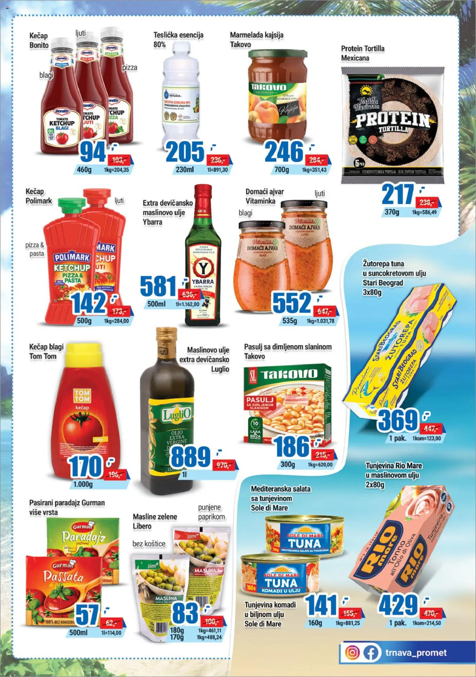 Trnava Promet katalog - važi od 27.08.2026 | Strana: 7 | Proizvode: Tuna, Masline, Kajsija, Paradajz