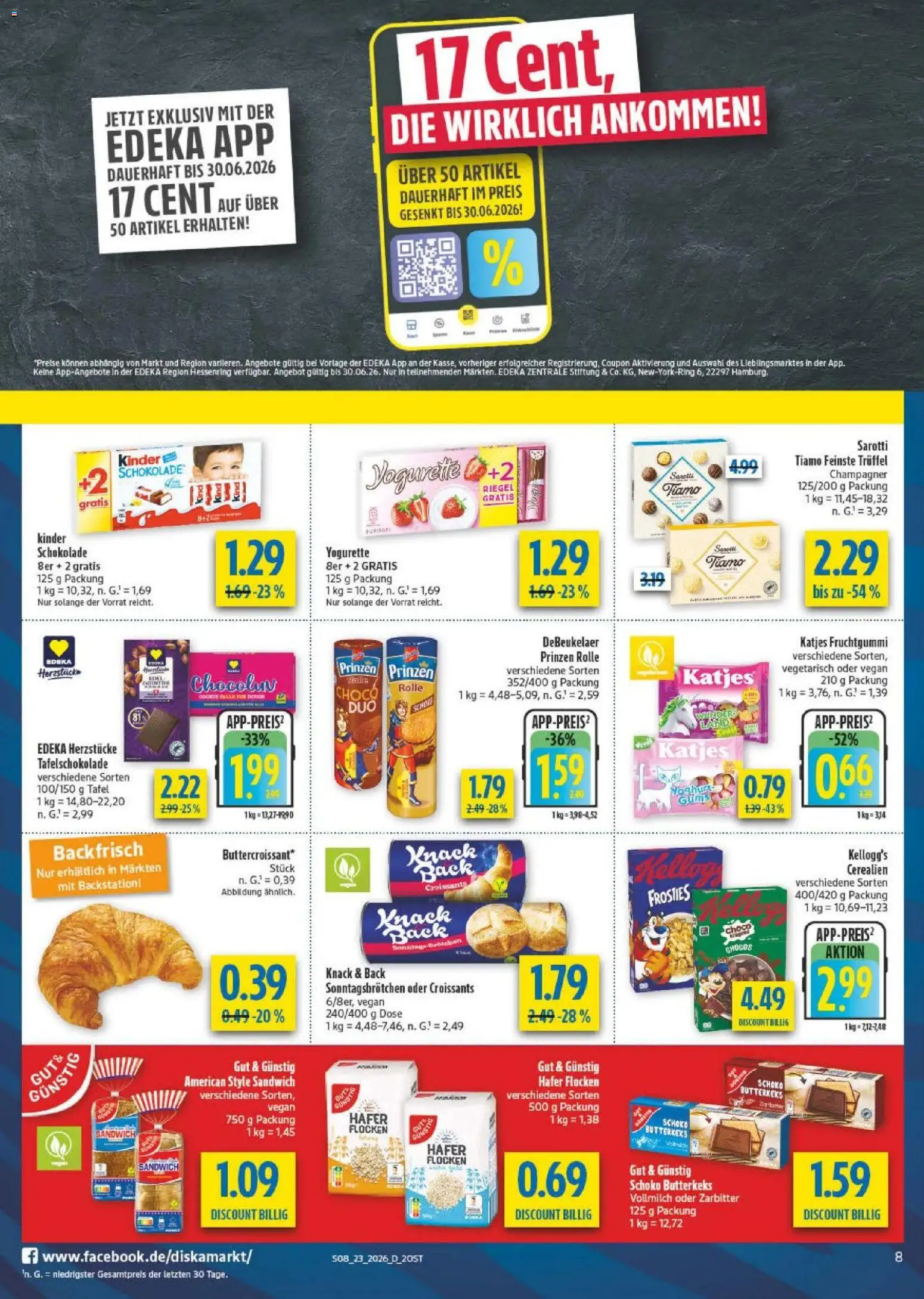 Diska Prospekt – gültig ab 01.06.2026 | Seite: 12 | Produkte: Kinder schokolade, Yogurette, Schokolade, Flocken