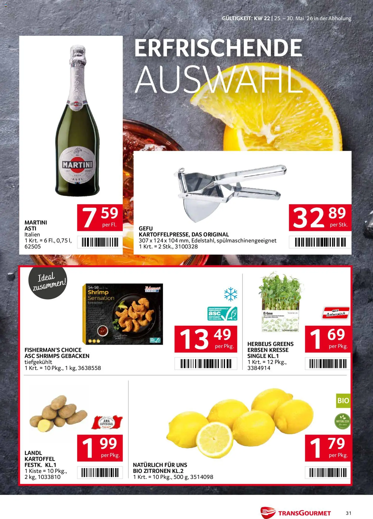 Transgourmet Flugblatt gültig ab 25.05.2026 | Seite: 30 | Produkte: Erbsen