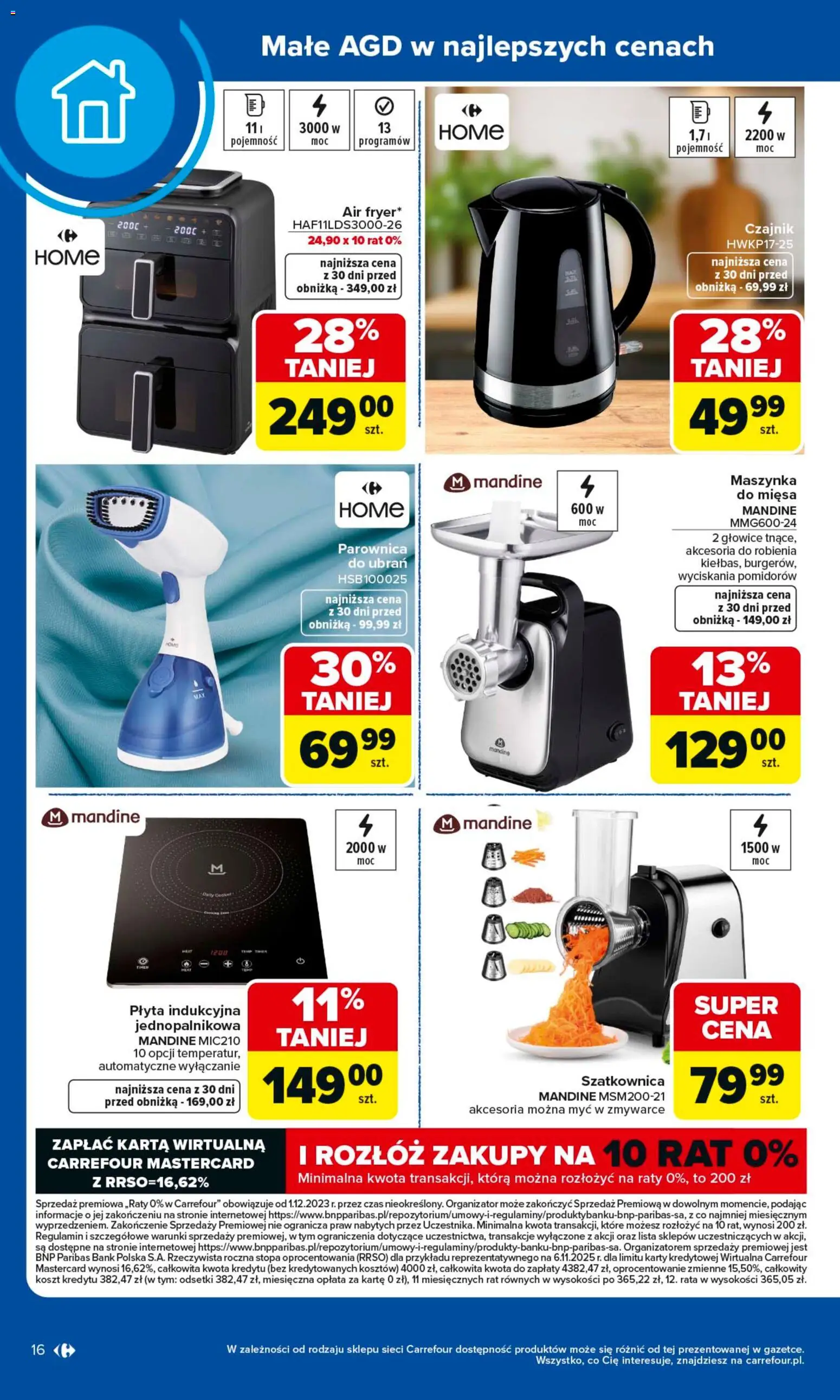 Carrefour gazetka - Wybierz Jakość W Najlepszej Cenie od 25.05.2026 | Strona: 16 | Produkty: Karta, Płyta indukcyjna, Czajnik, Parownica