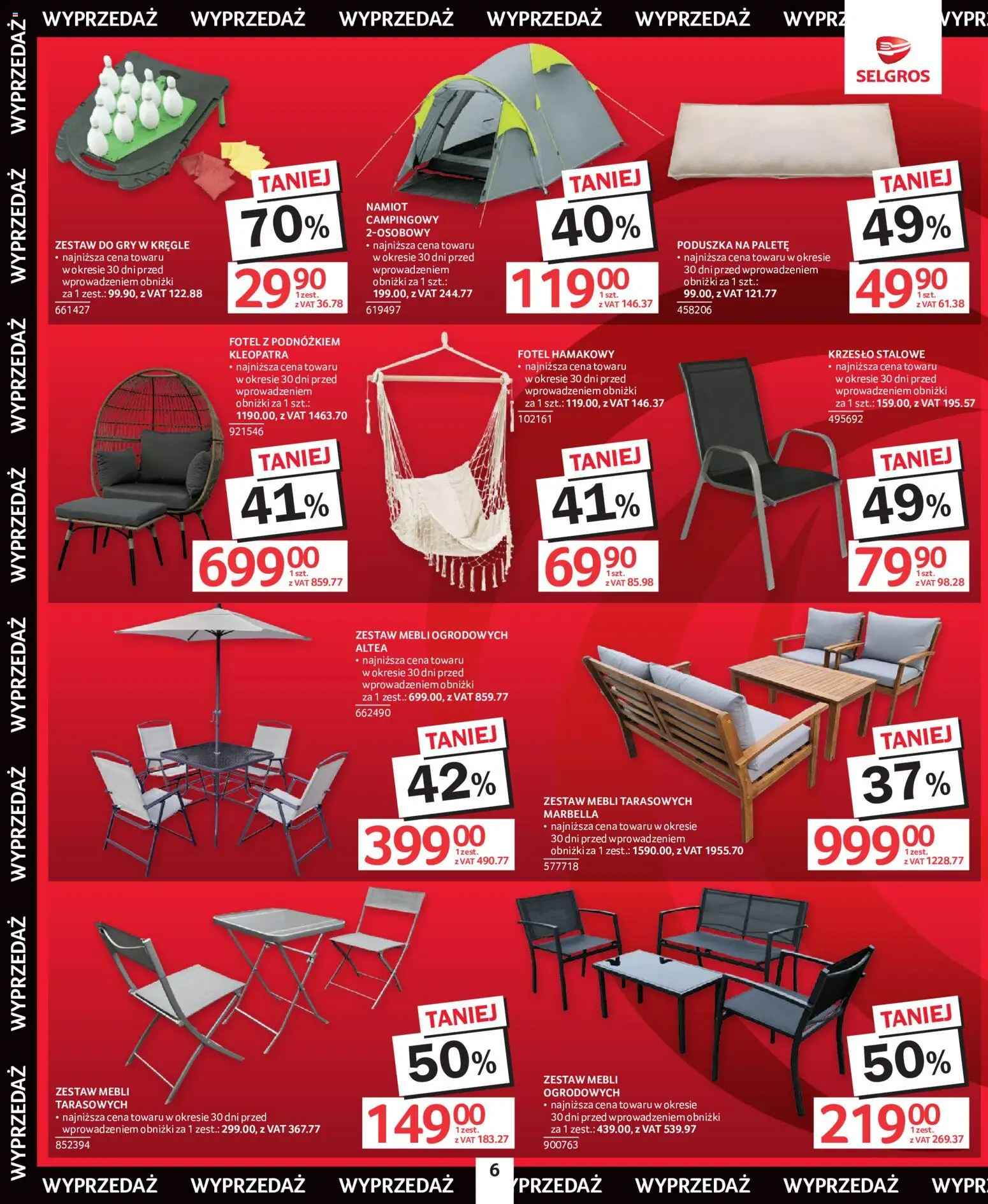 Selgros cash&carry gazetka - Totalna Wyprzedaż od 16.07.2026 | Strona: 6 | Produkty: Poduszka, Fotel, Krzesło, Gry