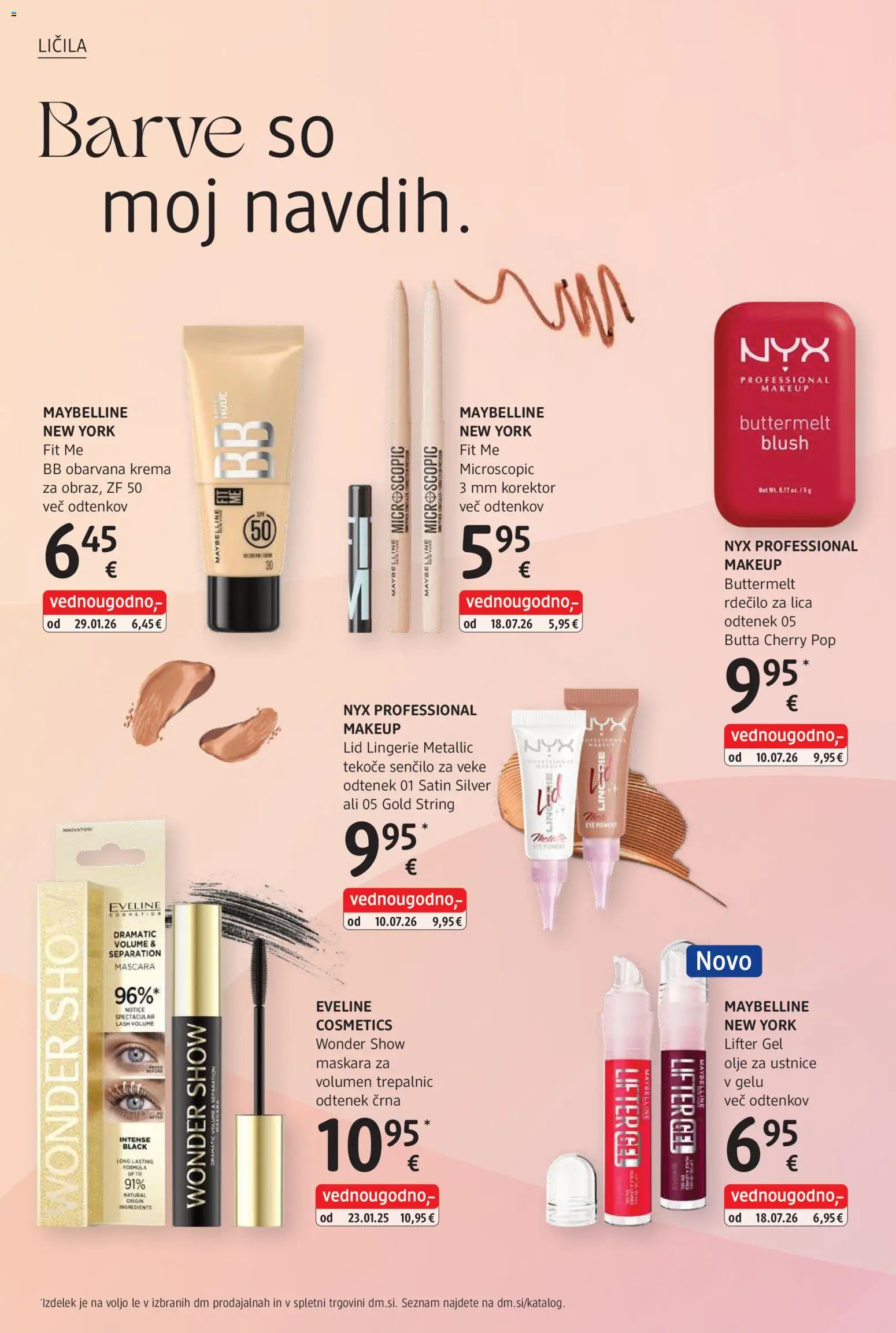 Novi DM Drogerie Markt katalog ponudbe – veljaven od 01.10.2026 | Stran: 6 | Izdelki: Rdečilo za lica, Licila, Korektor, Krema