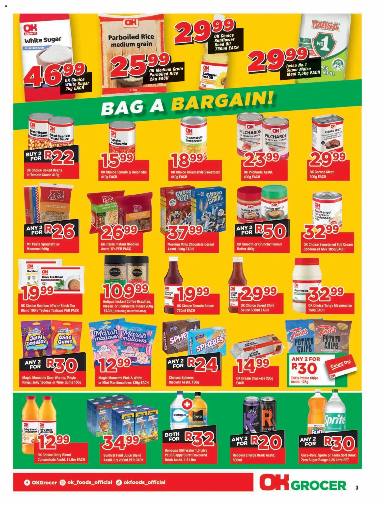 New OK Foods catalogue – valid from 12/08/2026 | Page: 3 | Products: Butter, Biscuits, Black Tea, Vegetables