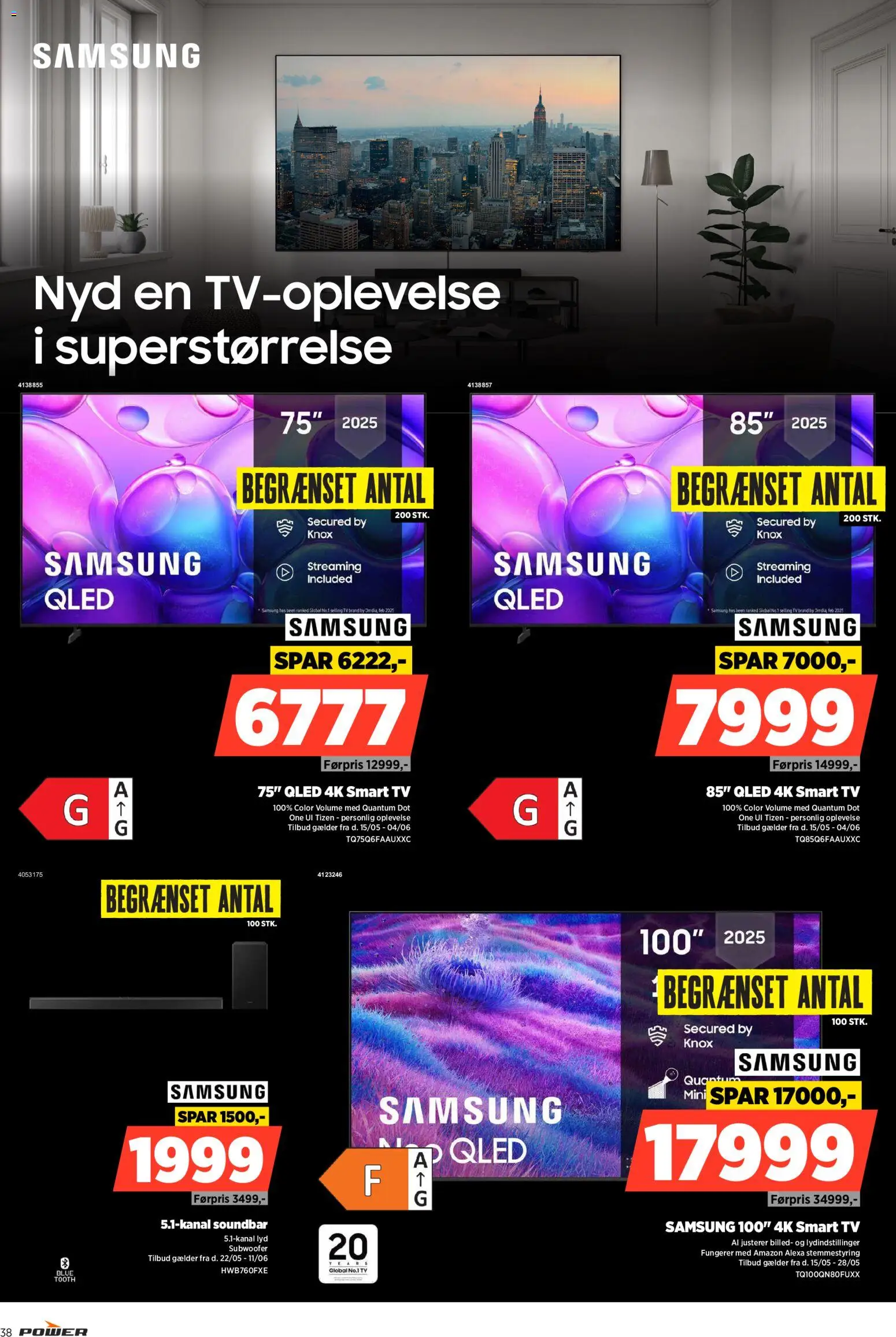 Power tilbudsavis – gyldig fra 22.05.2026 | Side: 38 | Produkter: Soundbar, Smart TV, TV, Lyd