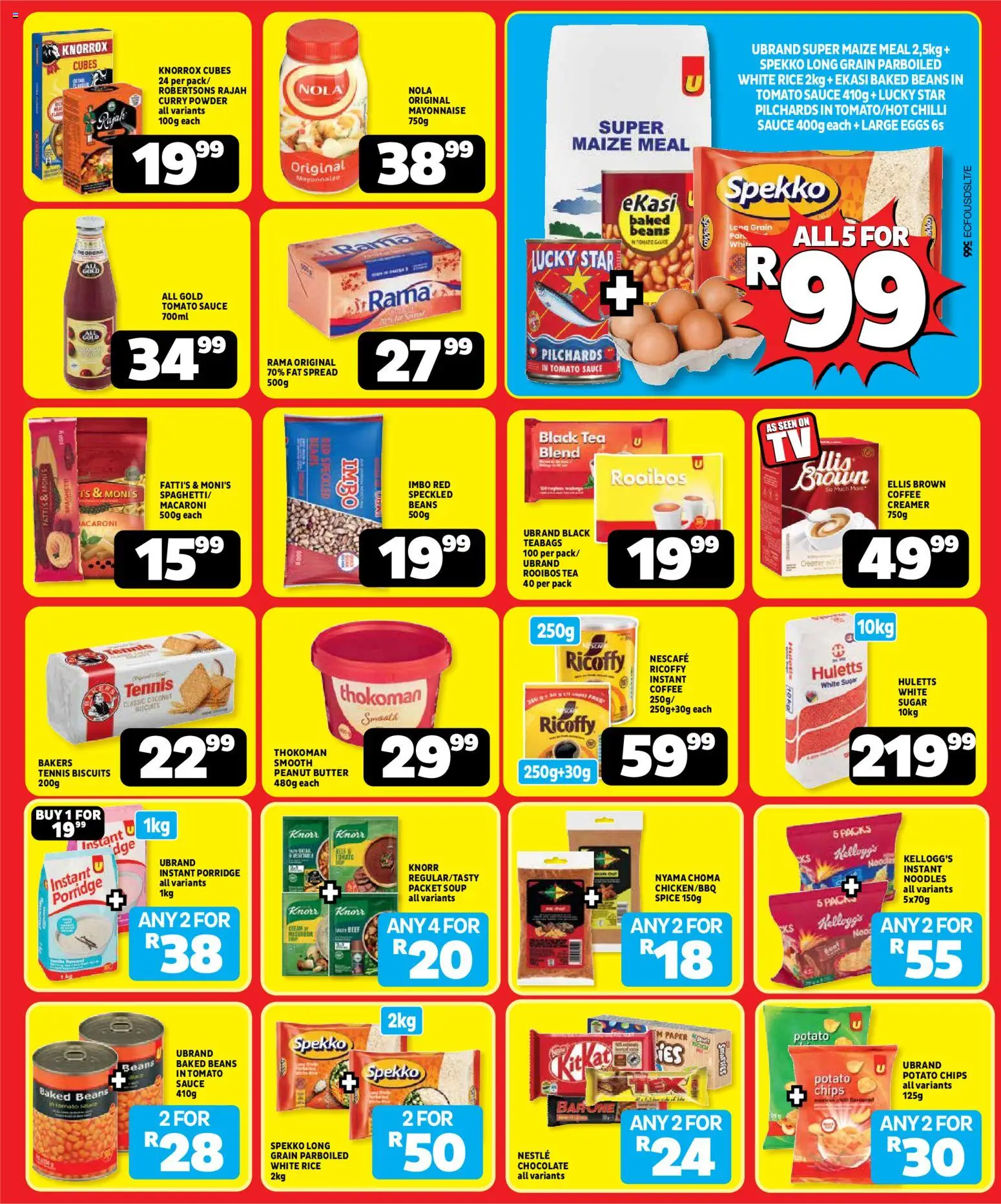 New Usave catalogue – valid from 25.05.2026 | Page: 2 | Products: Baked beans, Rice, Soup, Sugar
