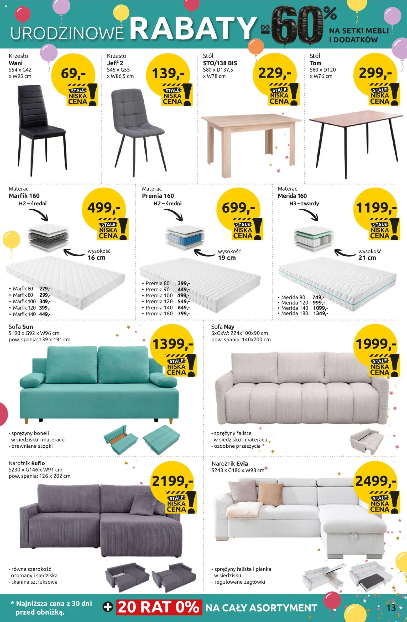 Black Red White promocje od 24.09.2026 | Strona: 13 | Produkty: Materac, Sofa, Stół, Krzesło