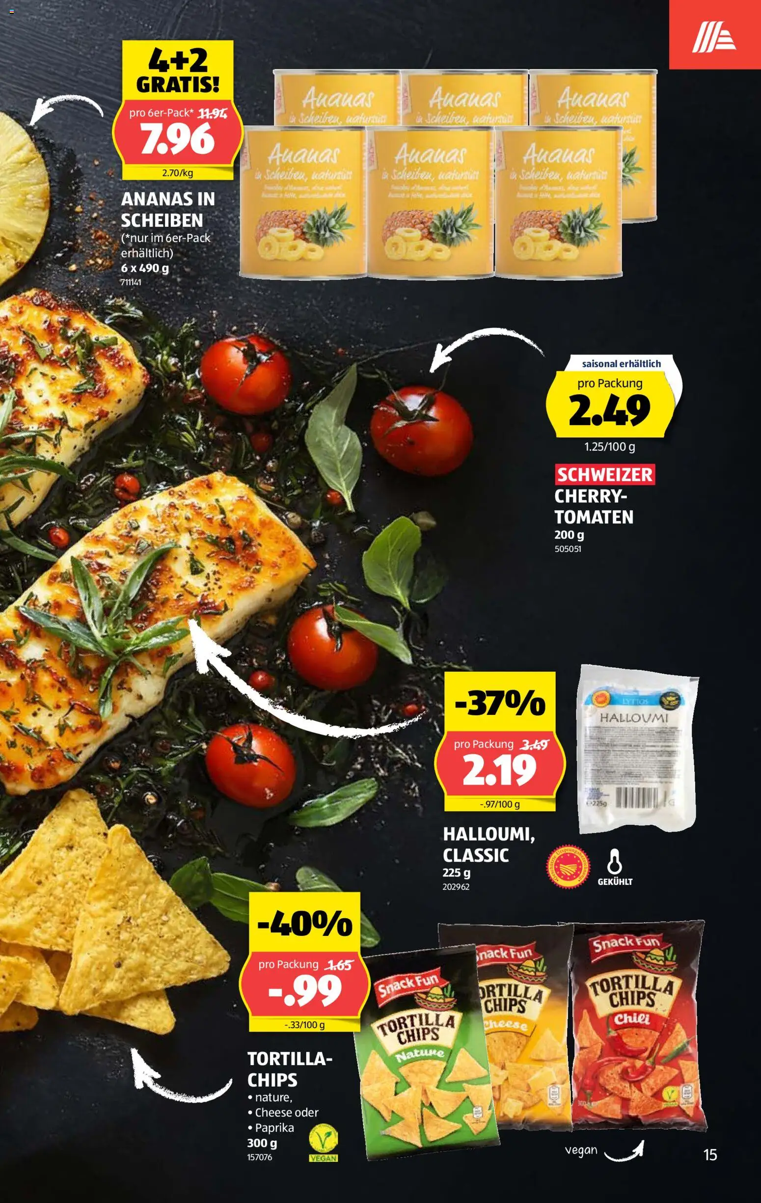Aldi aktionen – gültig ab 09.07.2026 | Seite: 15 | Produkte: Tomaten, Chili, Ananas, Chips