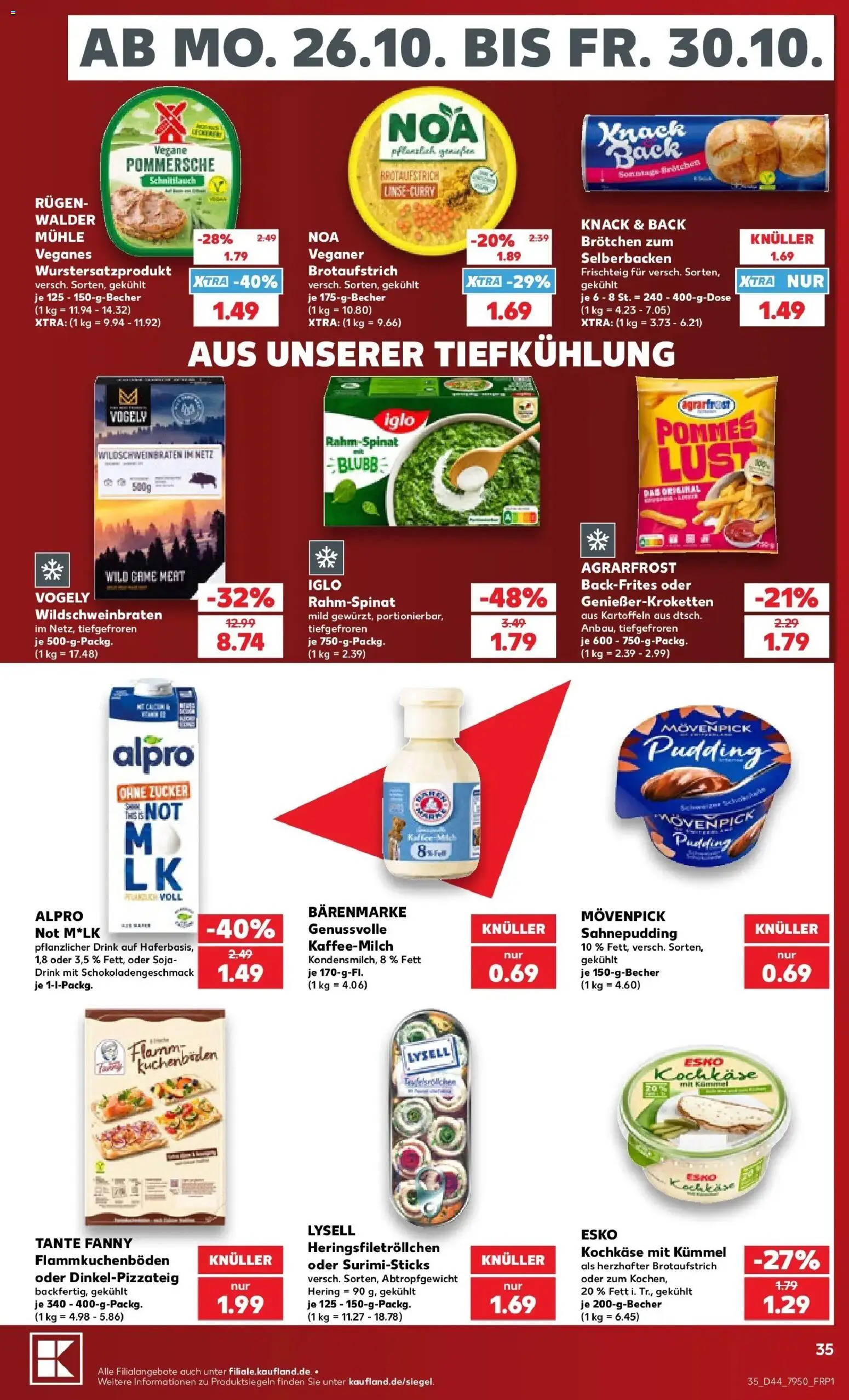 Prospekt Kaufland ab 26.10.2026 » Angebote Online zum Blättern | Seite: 39 | Produkte: Iglo, Pommes, Pudding, Alpro
