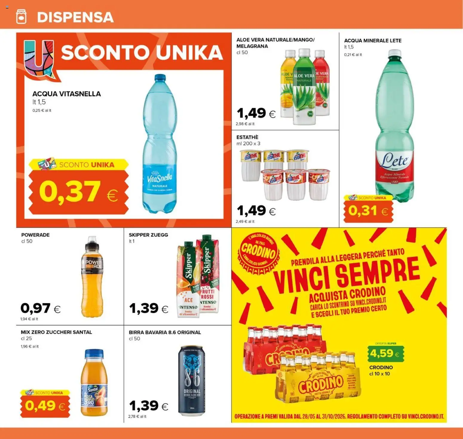 Volantino Tigre del 14/09/2026 | Pagina: 16 | Prodotti: Birra, Acqua, Acqua minerale, Aloe vera