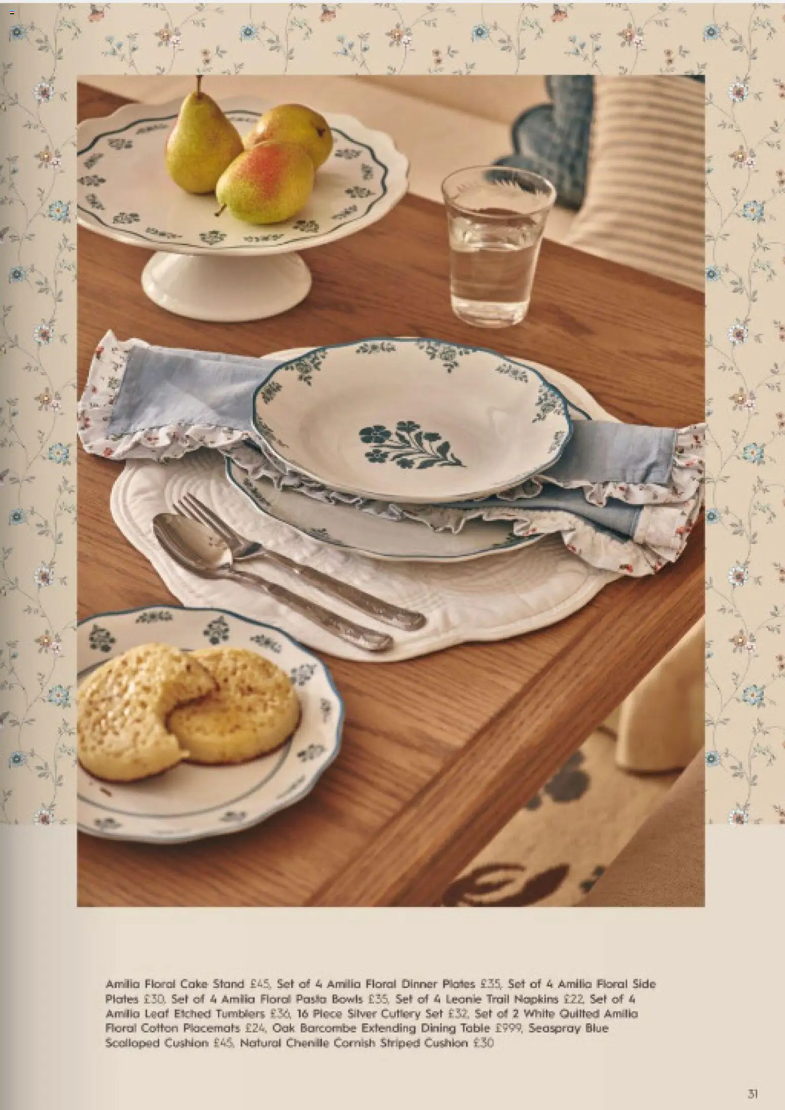{H1} | Page: 31 | Products: Table, Cutlery set, Dining table, Cake