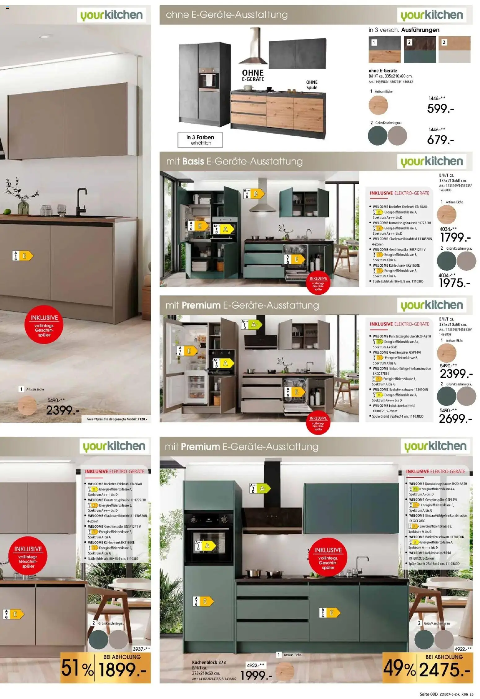 Zurbrüggen Küchen für ihr Zuhause Unna – gültig ab 25.07.2026 | Seite: 17 | Produkte: Geschirrspüler, Küchenblock, Kühlschrank, Backofen