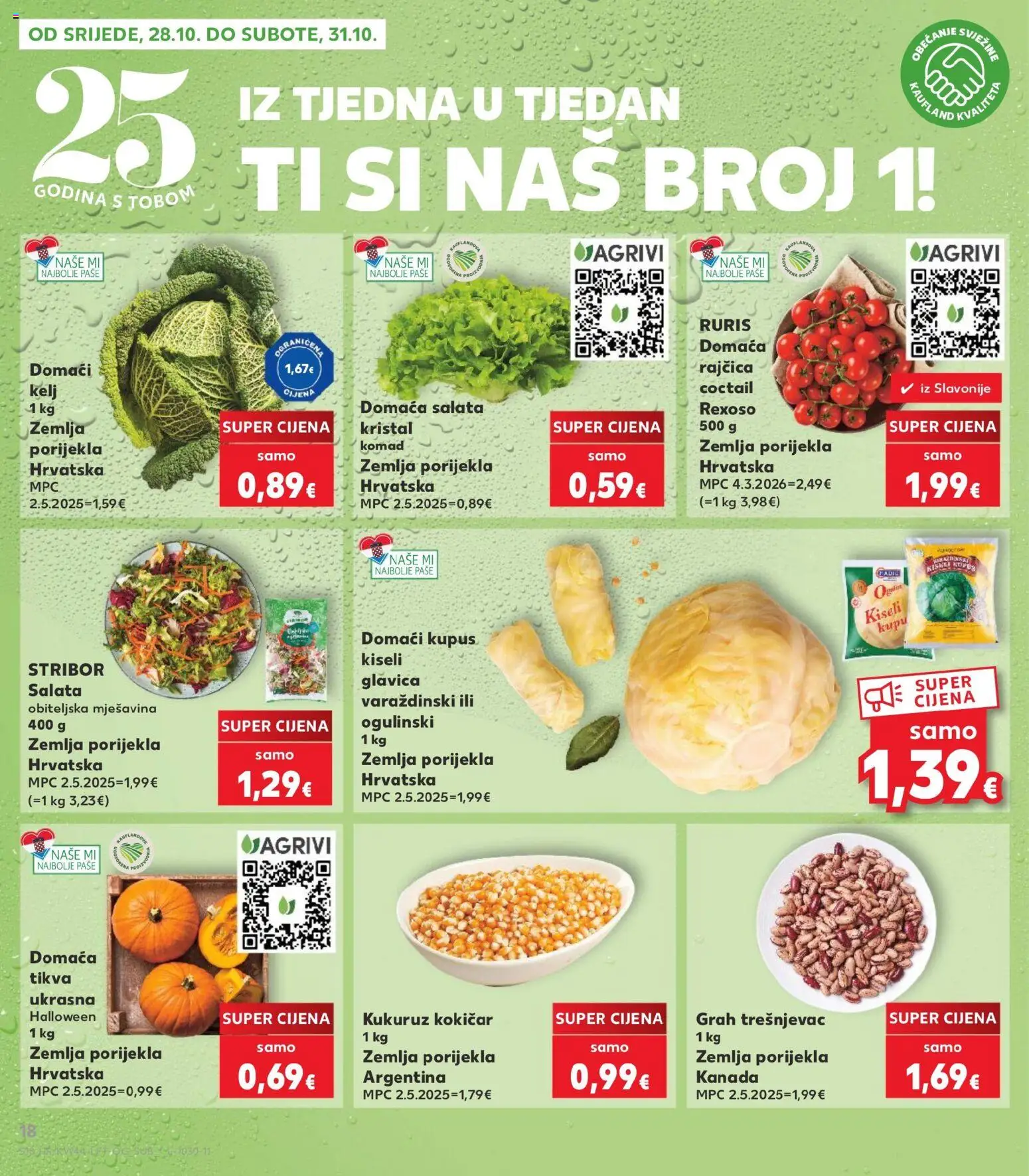 Kaufland katalog | vrijedi od 28.10.2026 | Stranica: 18 | Proizvodi: Kelj, Kukuruz, Grah, Rajčica