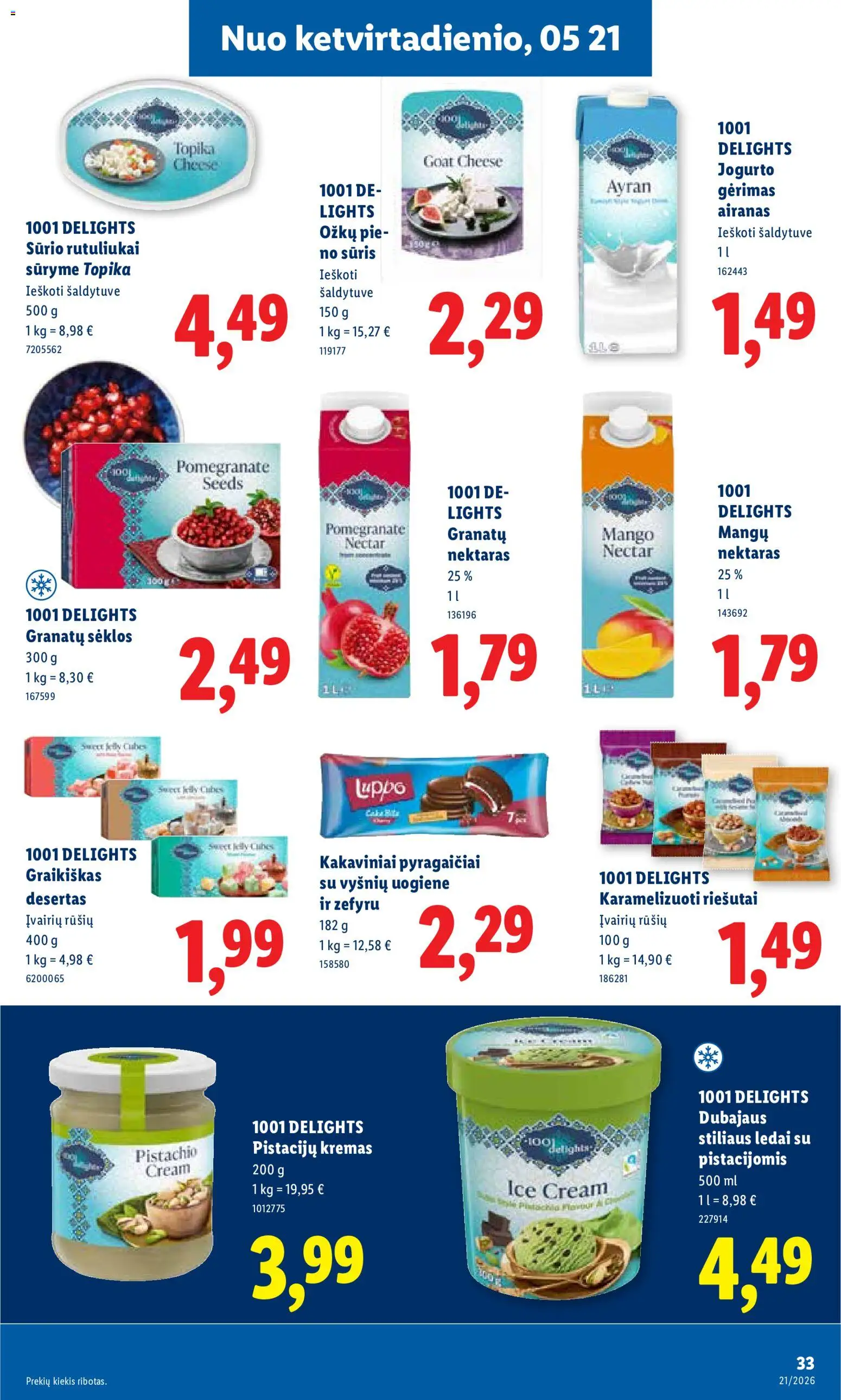 LIDL akcijos nuo 18.05.2026 | Puslapis: 29 | Prekių: Riešutai, Ledai, Sėklos, Sūris