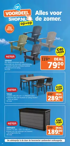 Tuinset Lissabon tafel 156 cm + 4 x Metaline-stoel, Stijlvolle tafel met houtlook en stevig metalen frame en poten Per stuk - Voorbeeld van een folder van Albert Heijn, geldig van 01.06.2026 | Pagina: 14 | Producten: Tafel, Kussens, Box