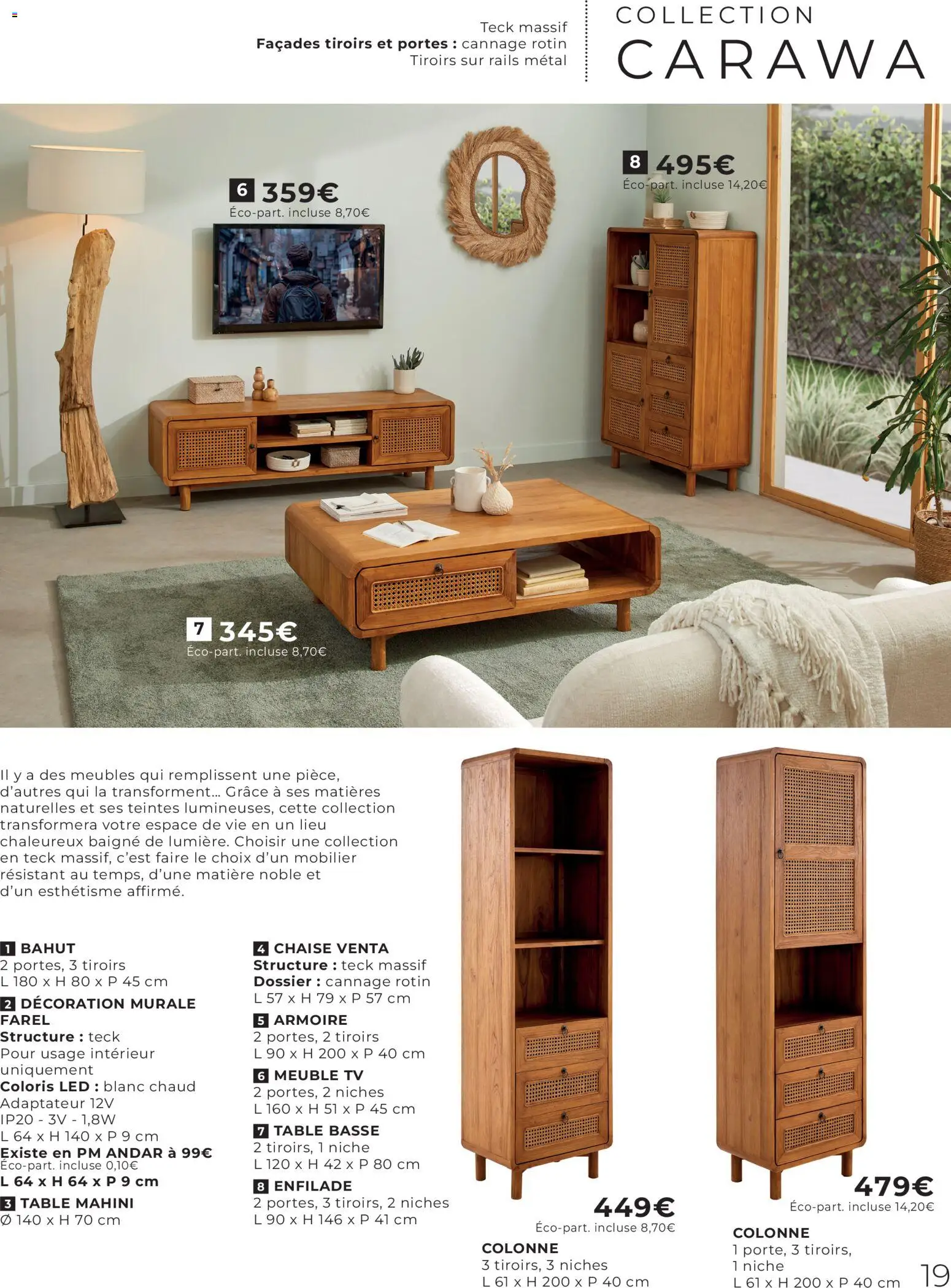 {H1} | Page: 19 | Produits: Adaptateur, Table basse, Chaise, Tiroirs