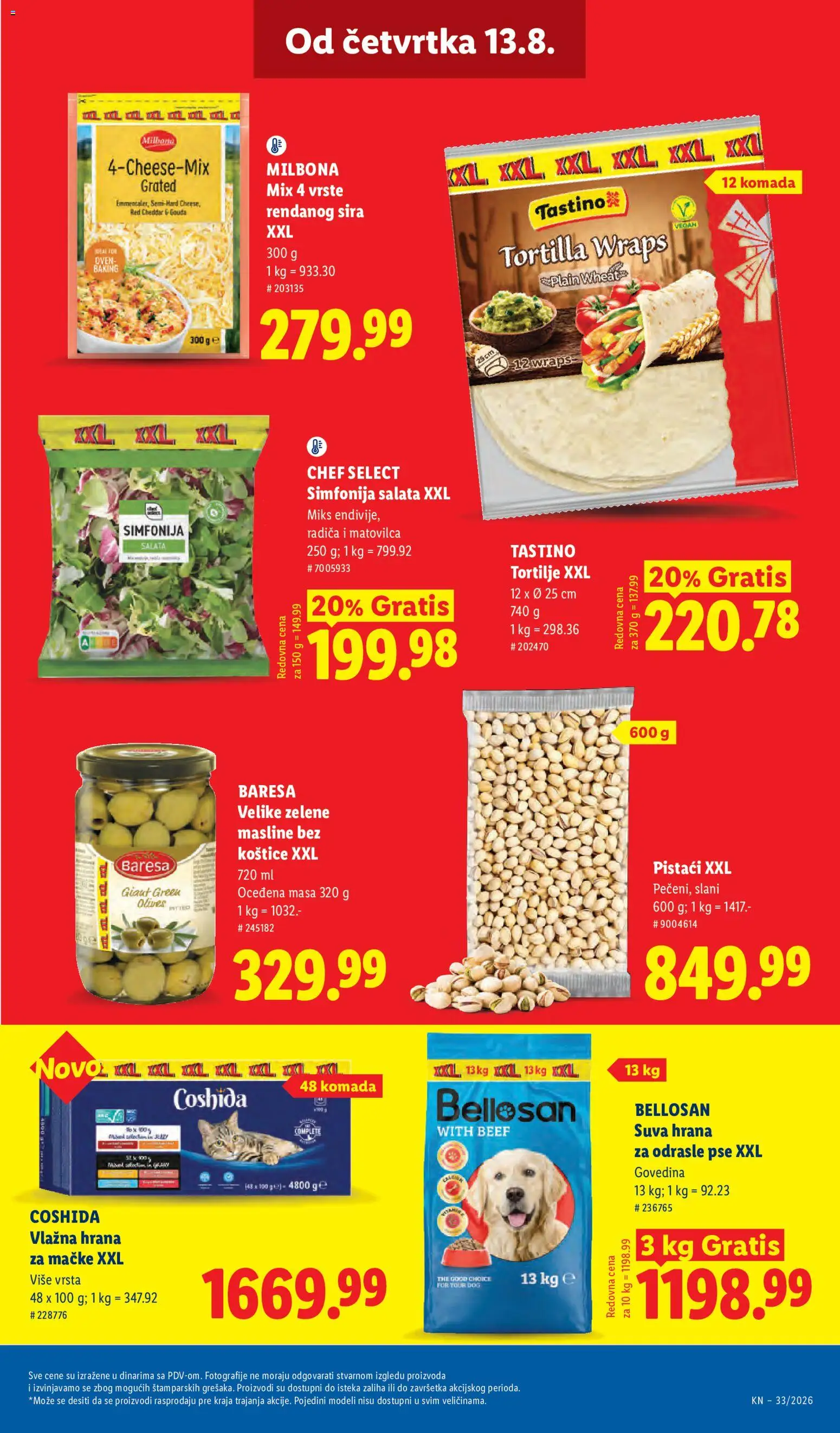 Lidl katalog - važi od 13.08.2026 | Strana: 55 | Proizvode: Govedina, Salata, Pistaći, Hrana za mačke
