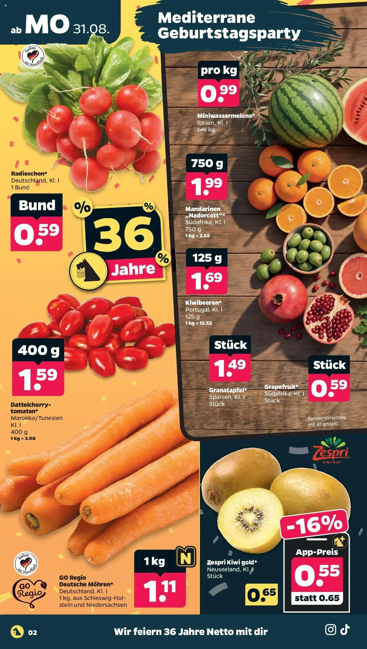 Netto Aktueller Prospekt – gültig ab 30.08.2026 | Seite: 2 | Produkte: Mandarinen, Kiwi