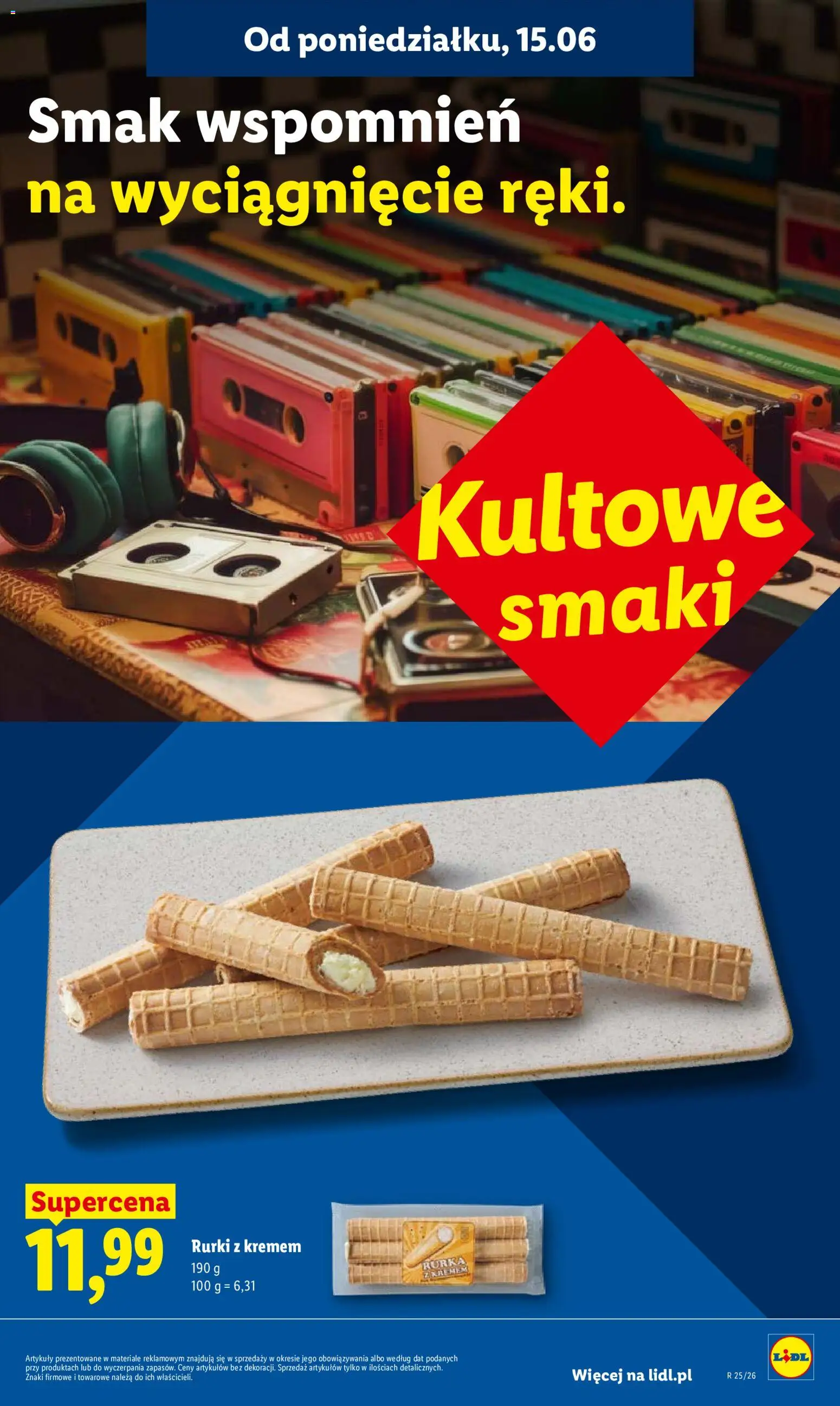 Lidl gazetka od 15.06.2026 | Strona: 39 | Produkty: Rurki z kremem, Rurki waflowe