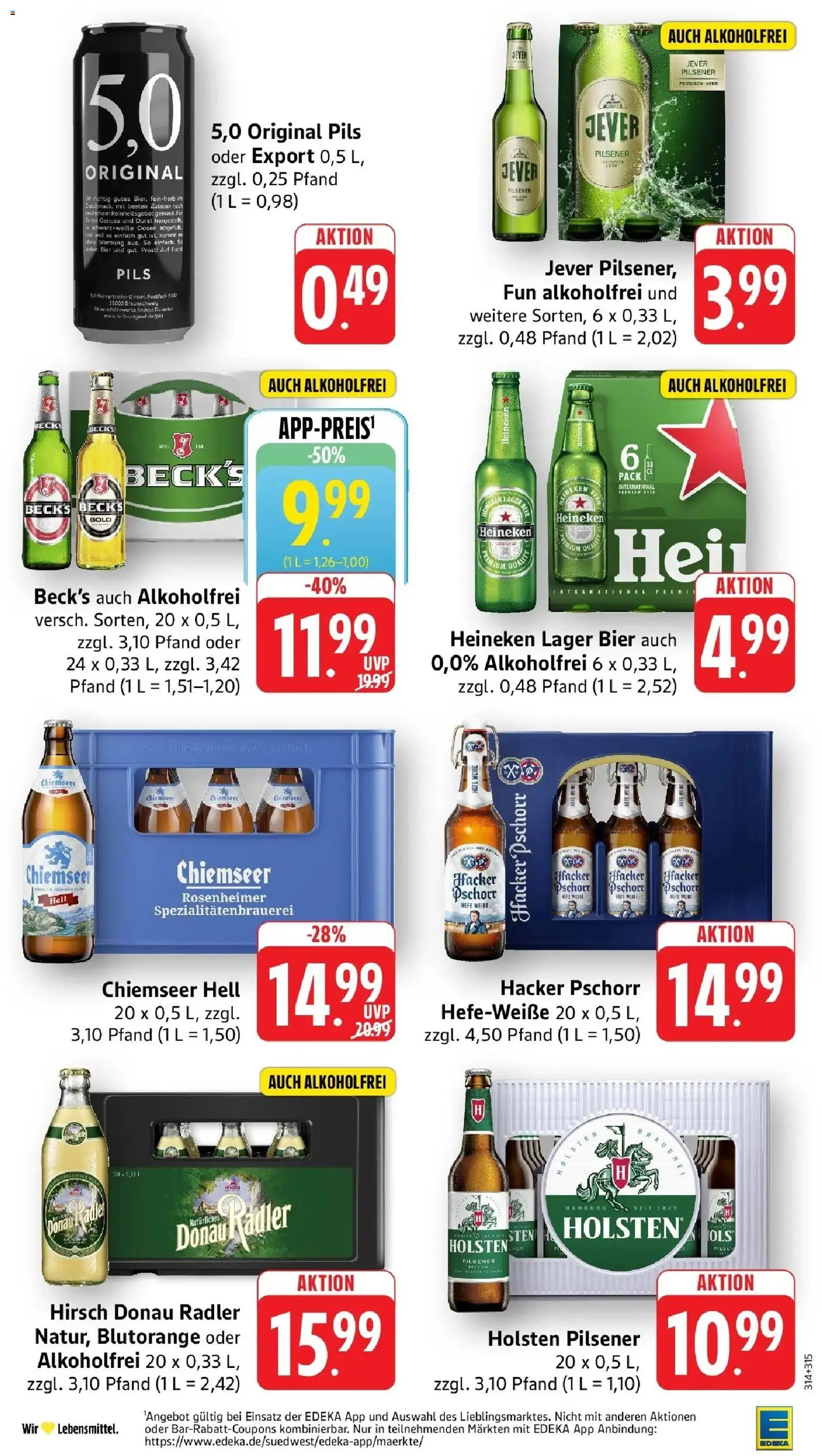 Edeka Prospekt Konstanz-Petershausen – gültig ab 13.07.2026 | Seite: 33 | Produkte: Holsten, Heineken, Radler, Jever
