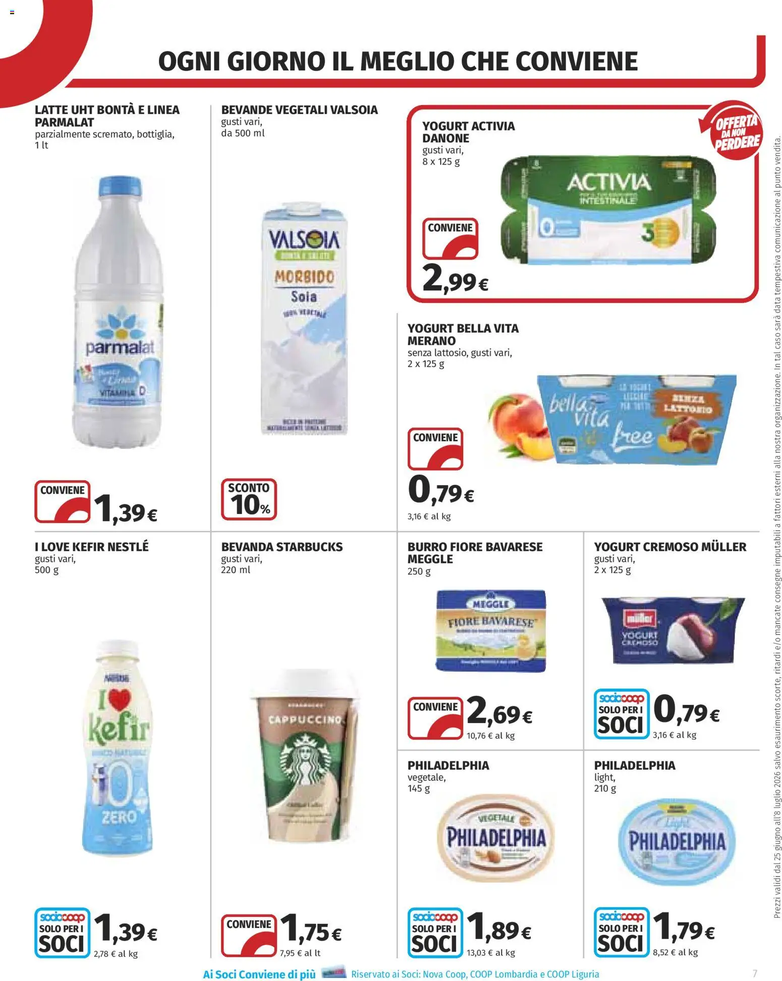 Volantino COOP del 25/06/2026 | Pagina: 7 | Prodotti: Yogurt, Latte, Burro, Data