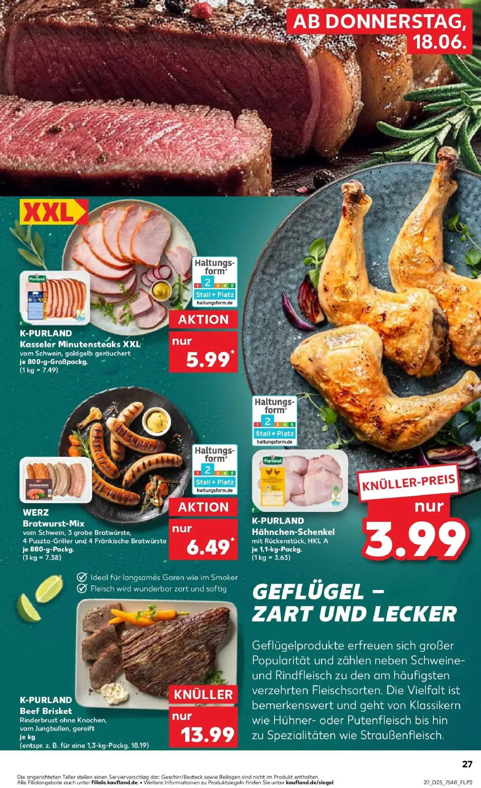 Kaufland Prospekt Sondershausen – gültig ab 15.06.2026 | Seite: 36 | Produkte: Hahnchenschenkel, Rindfleisch, Fleisch