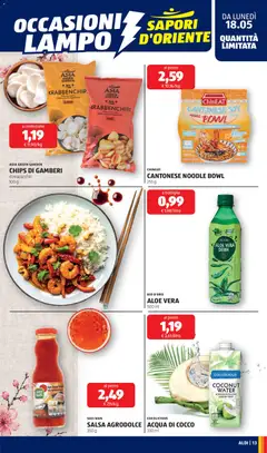 Anteprima del volantino SALSA AGRODOLCE, 350 g valido a partire dal 18.05.2026 | Pagina: 13 | Prodotti: Gamberi, Cocco, Aloe vera, Bottiglia