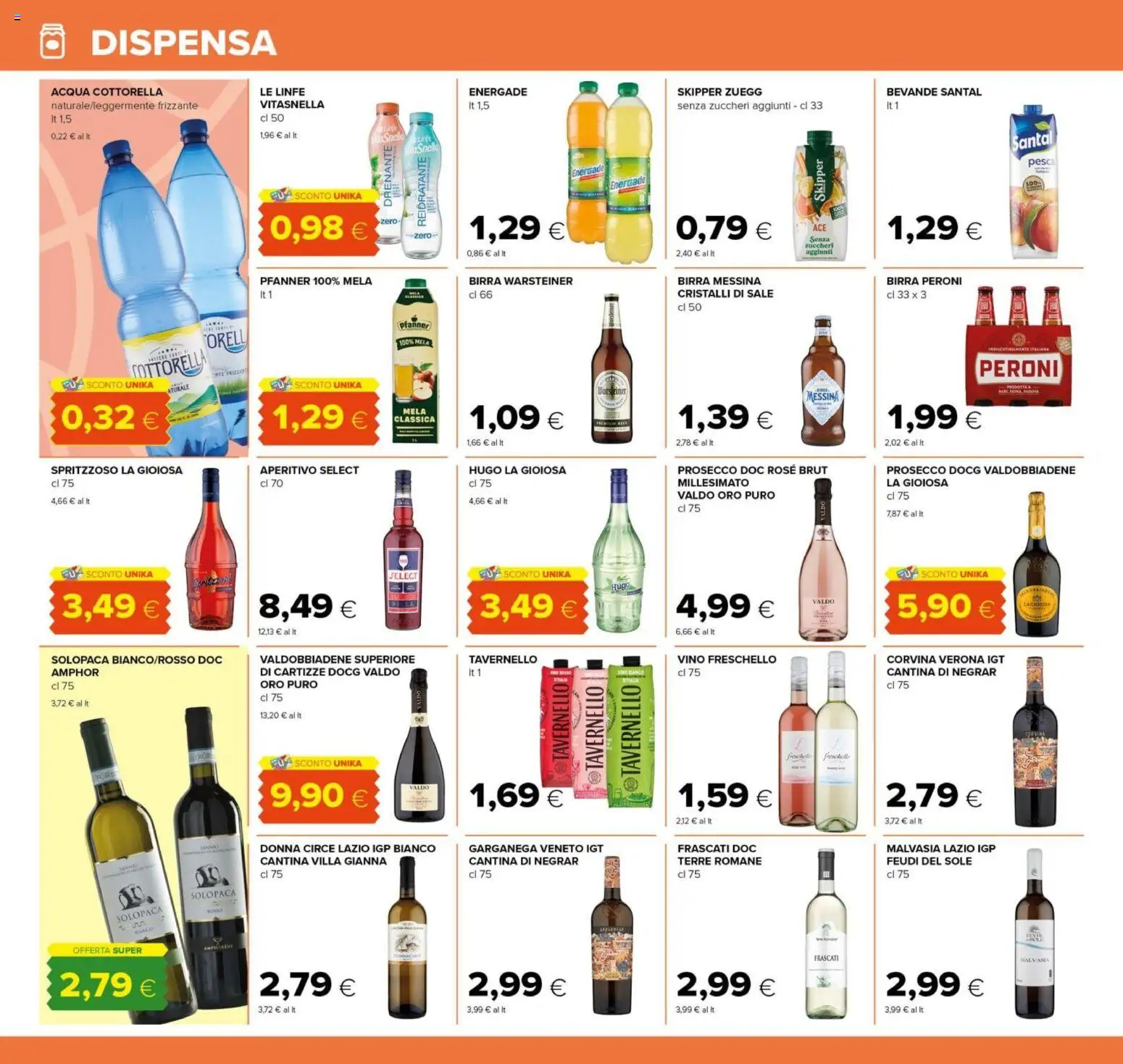 Volantino Tigre del 21/08/2026 | Pagina: 16 | Prodotti: Birra Warsteiner, Prosecco, Bevande, Sale