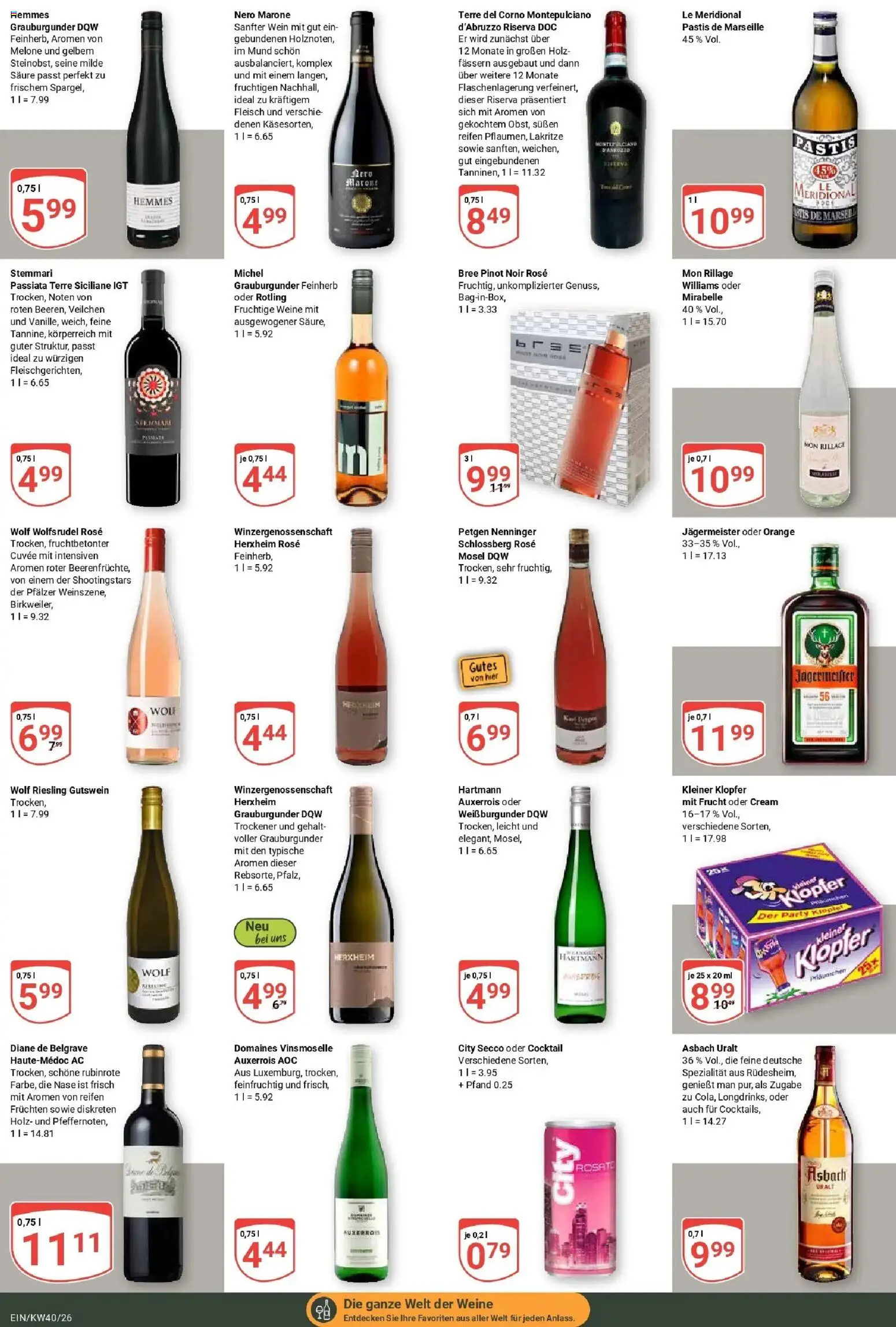 Globus Prospekt Homburg-Einöd (ab 28.09.2026) » Angebote online | Seite: 19 | Produkte: Bree, Jägermeister, Melone, Asbach