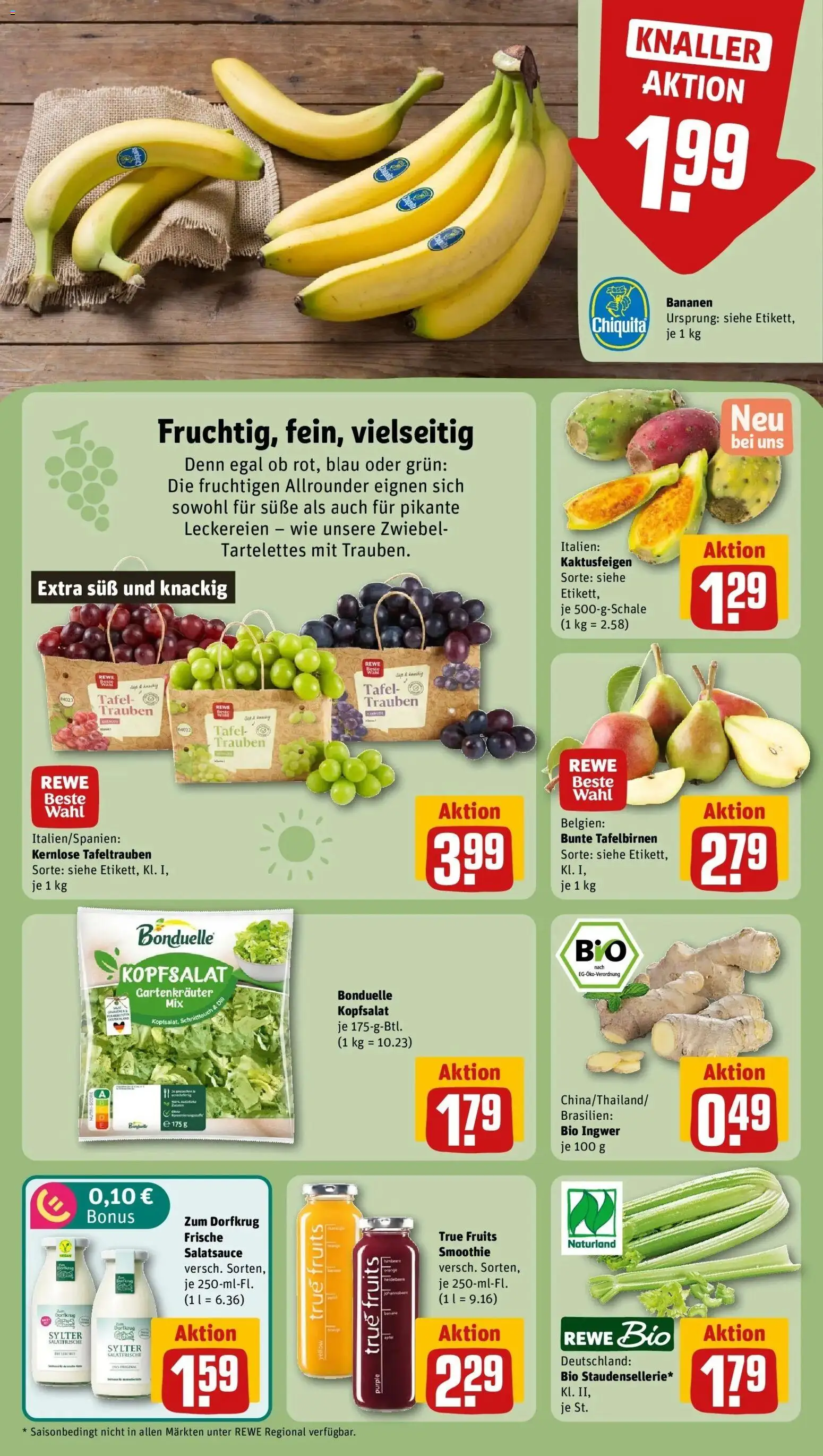 REWE Prospekt ab 31.08.2026 zum Blättern » Angebote | Seite: 6 | Produkte: Trauben, Bananen