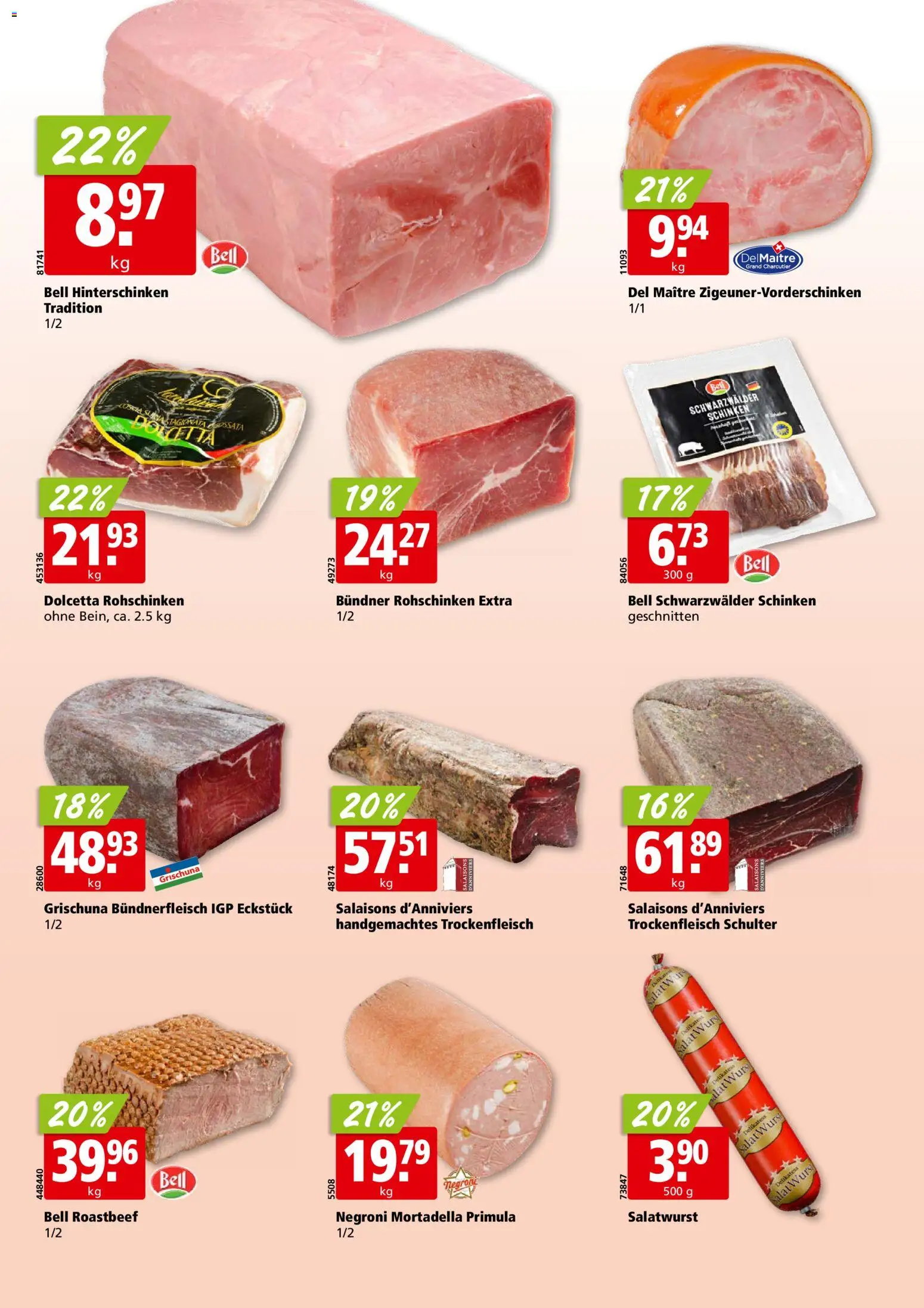 Aligro aktionen Chavannes, Matran, Genf, Sitten – gültig ab 29.06.2026 | Seite: 10 | Produkte: Schinken, Salat, Wurst, Tabasco Sauce