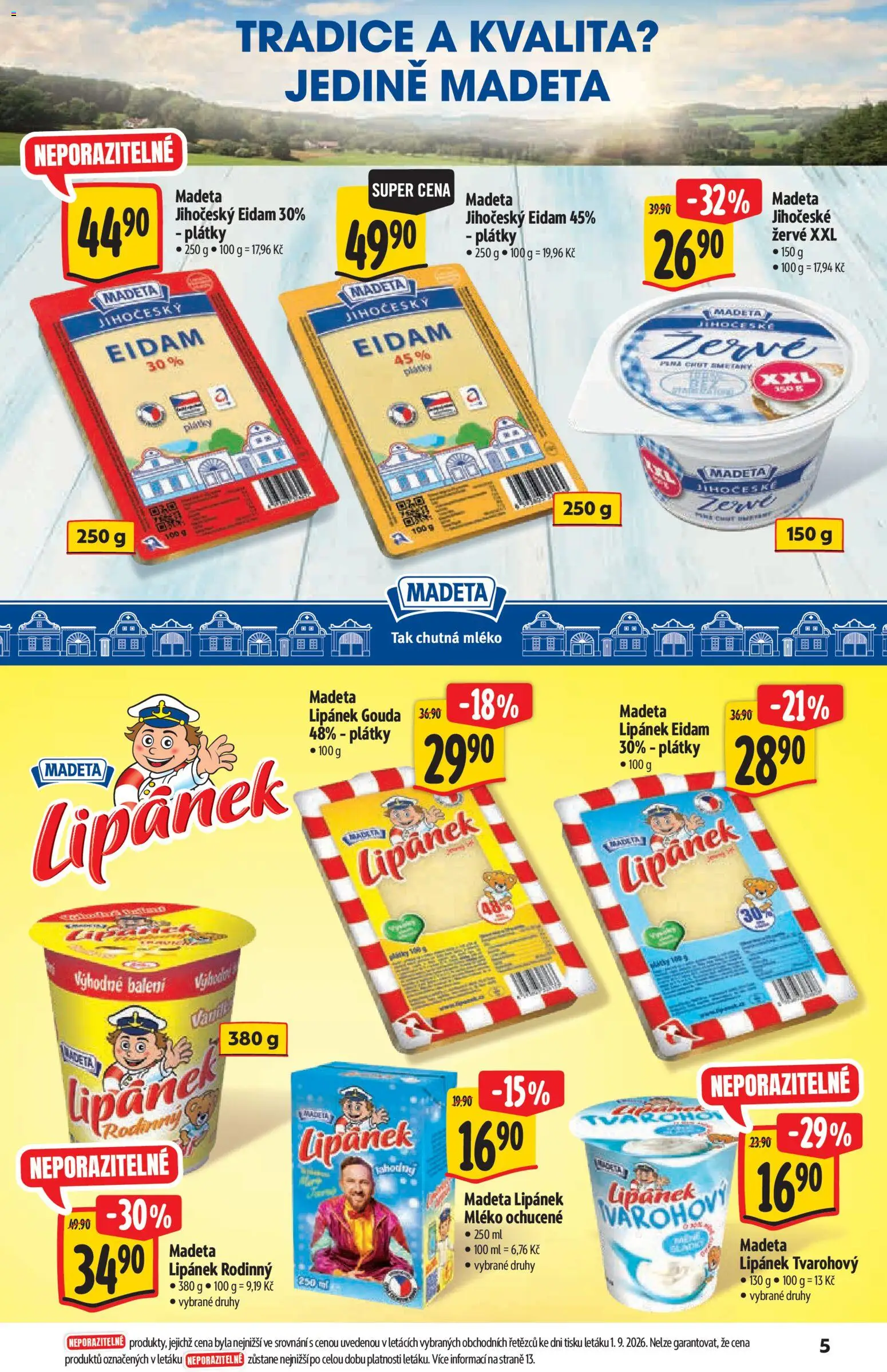 Albert katalog - Supermarket od 09.09.2026 | Strana: 5 | Produkty: Lipánek, Gouda, Jahody, Eidam