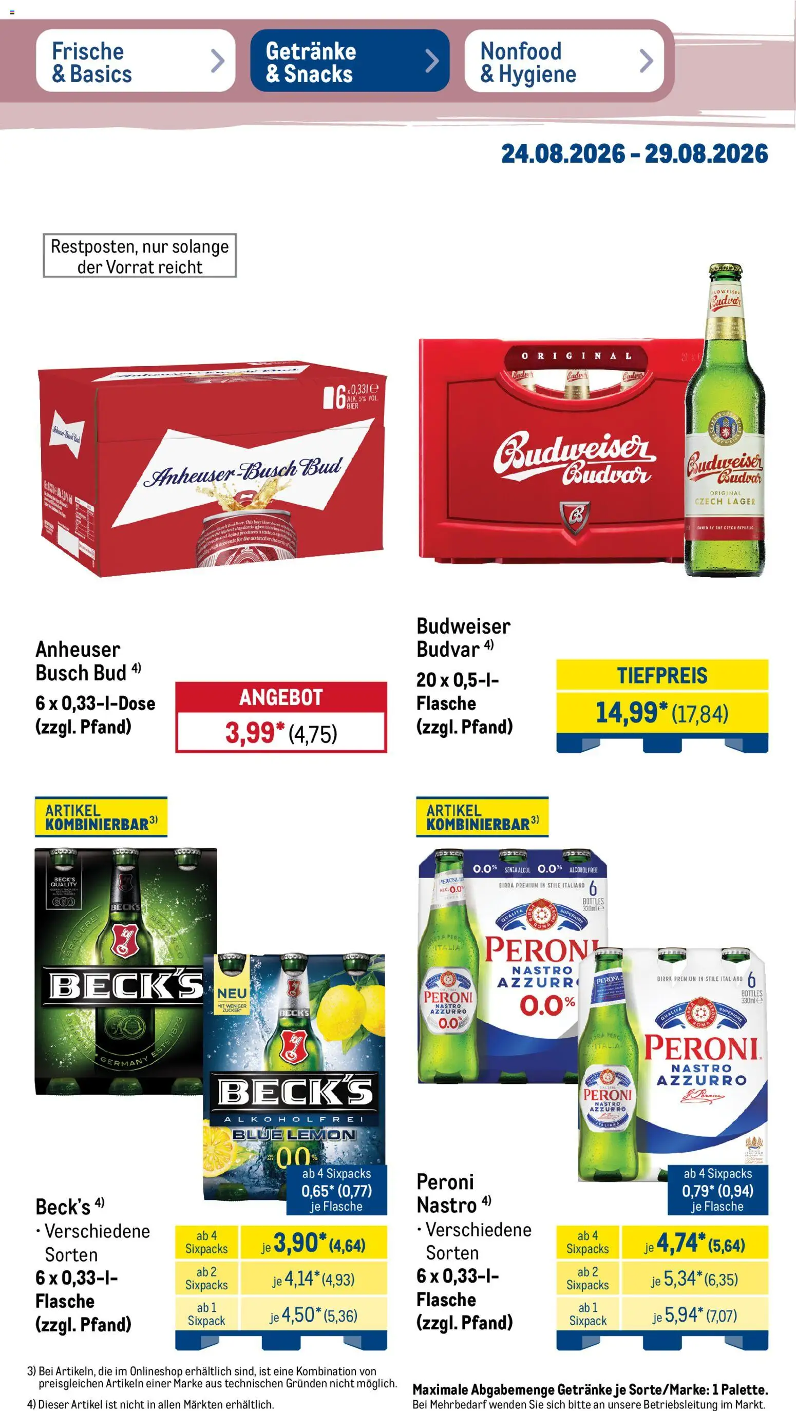 Metro Prospekt – gültig ab 24.08.2026 | Seite: 30 | Produkte: Budweiser