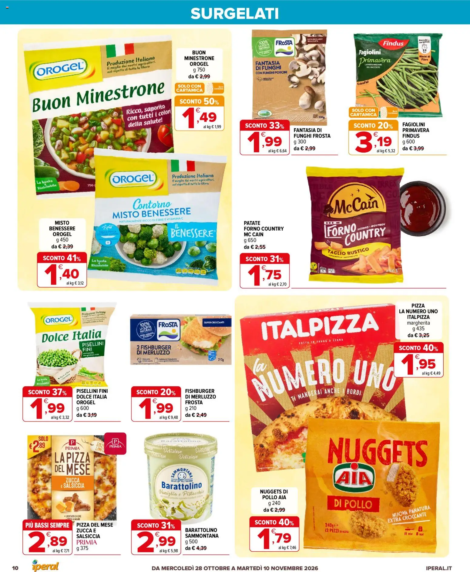 Volantino Iperal del 28/10/2026 | Pagina: 10 | Prodotti: Pistacchio, Patate, Funghi, Zucca