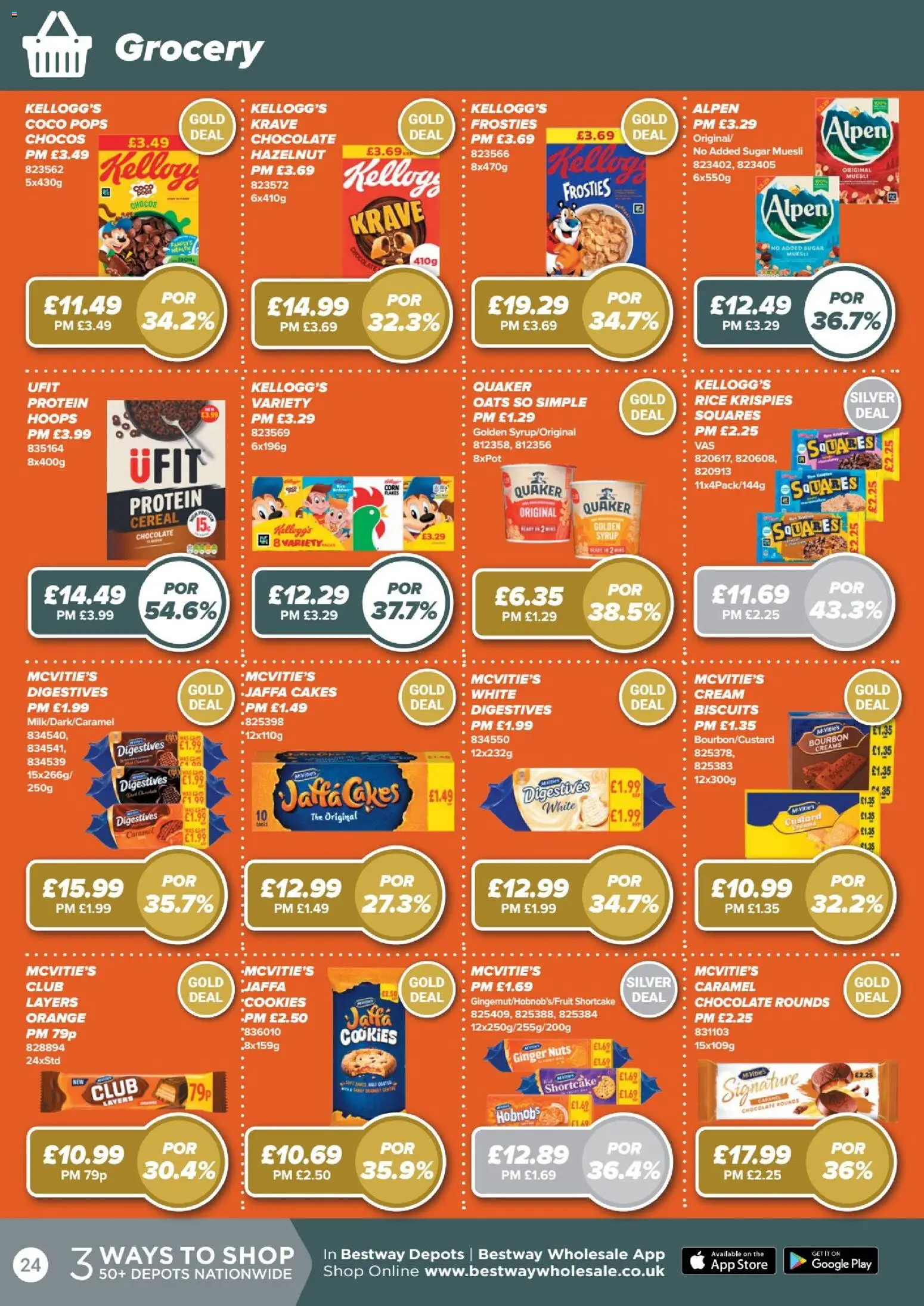 {H1} | Page: 24 | Products: Biscuits, Rice, Flakes, Protein