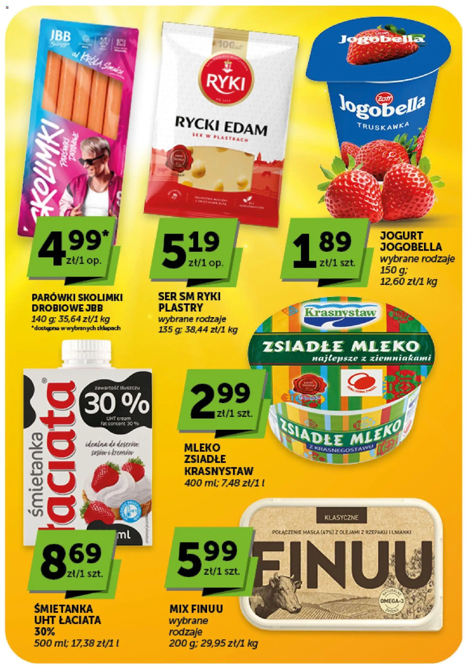 Euro Sklep gazetka - Minimarket od 27.08.2026 | Strona: 14 | Produkty: Zsiadłe mleko, Parówki, Mleko, Jogurt